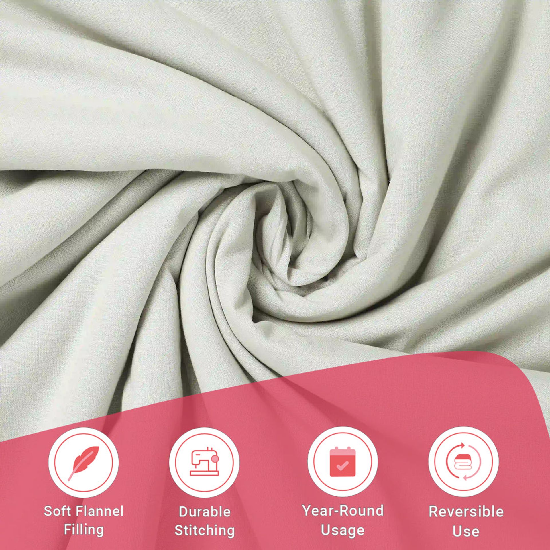 Solid Dyed 144 GSM 100% Cotton Silver Double Dohar | Paleto