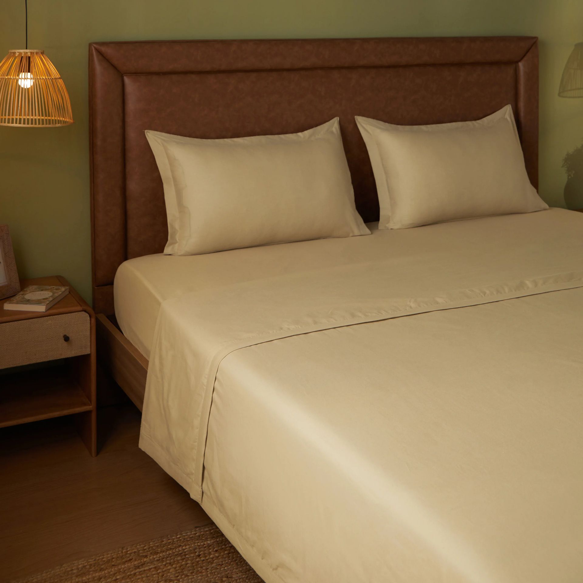 Solid Dyed 144 GSM 100% Cotton Beige Double Dohar | Paleto