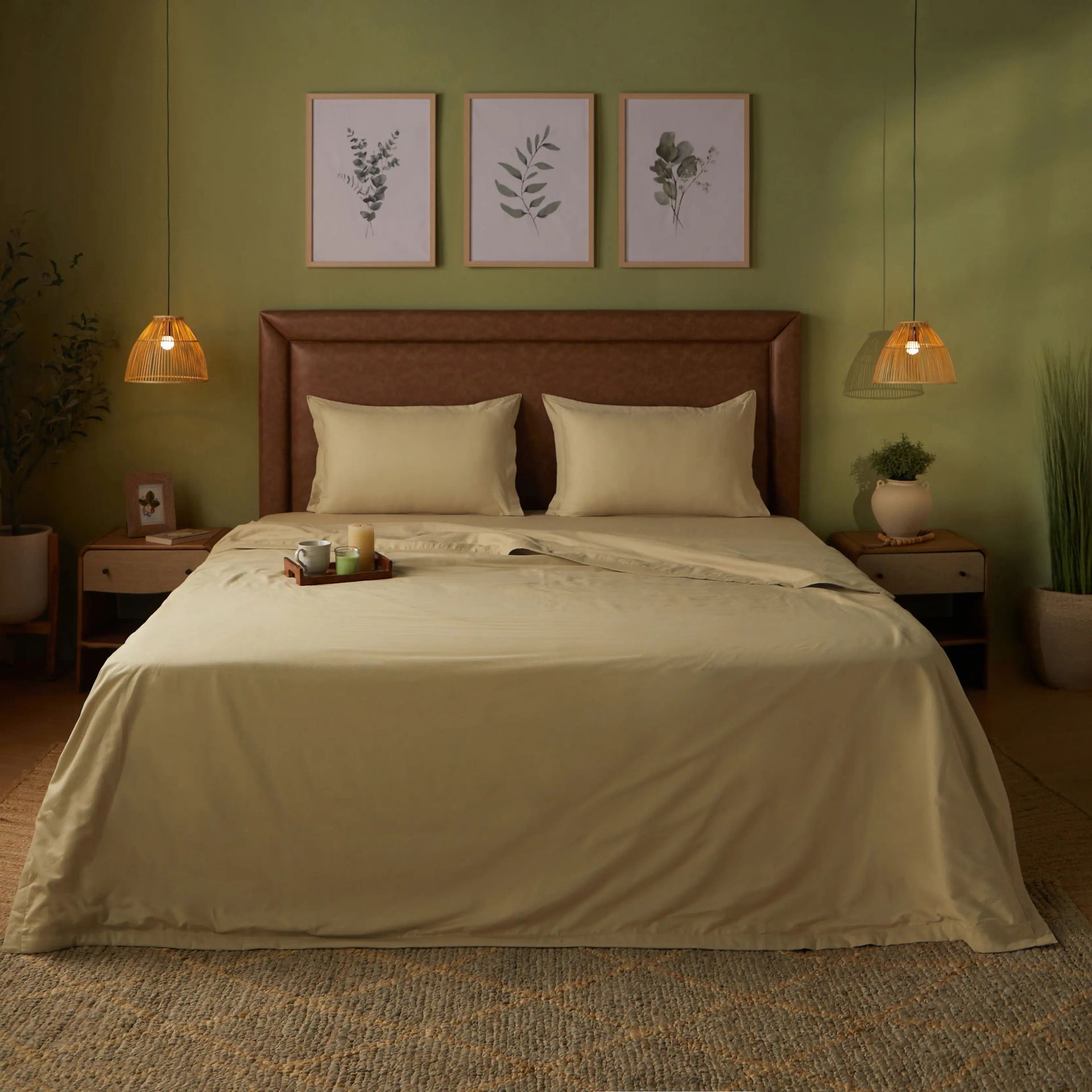 Solid Dyed 144 GSM 100% Cotton Beige Double Dohar | Paleto