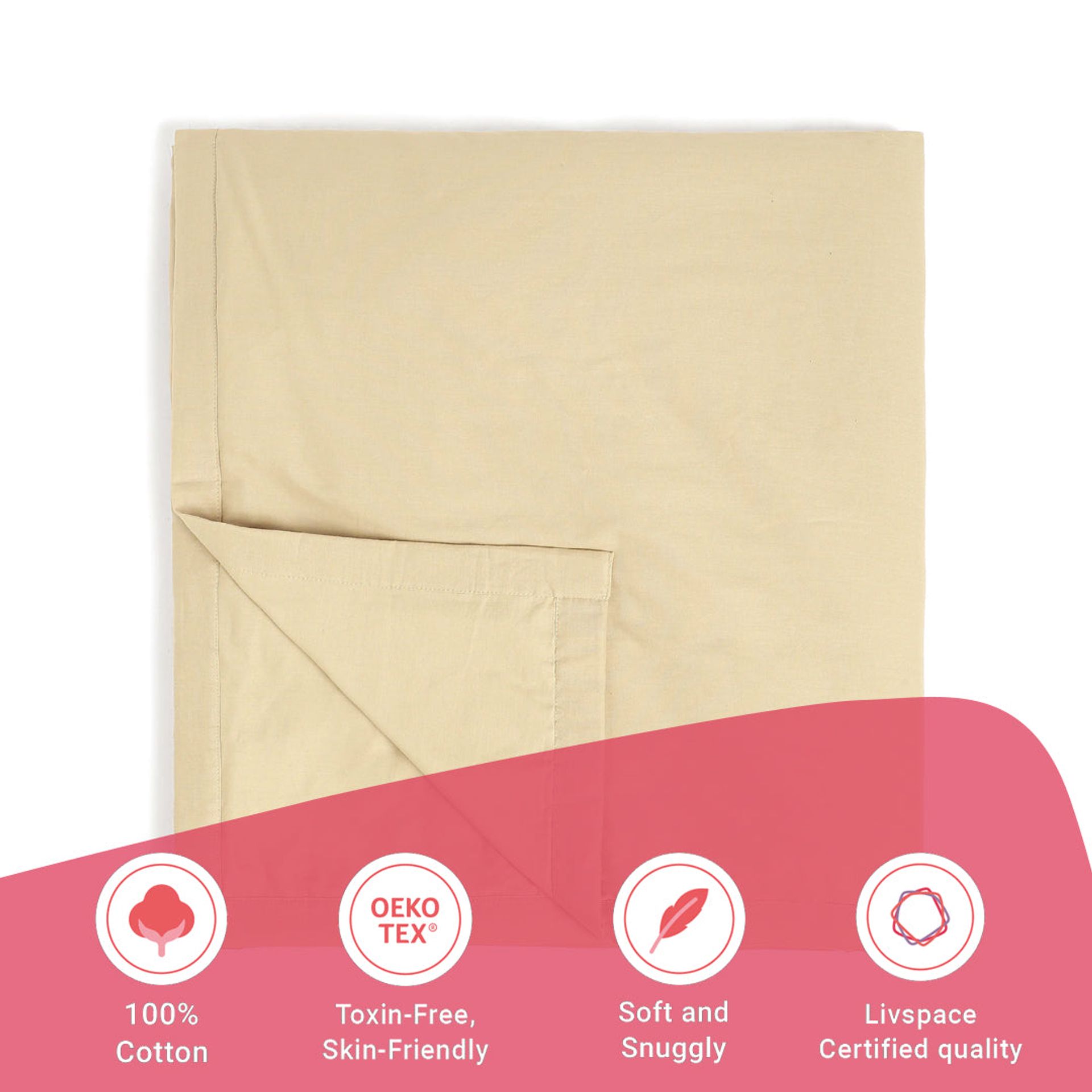 Solid Dyed 144 GSM 100% Cotton Beige Double Dohar | Paleto