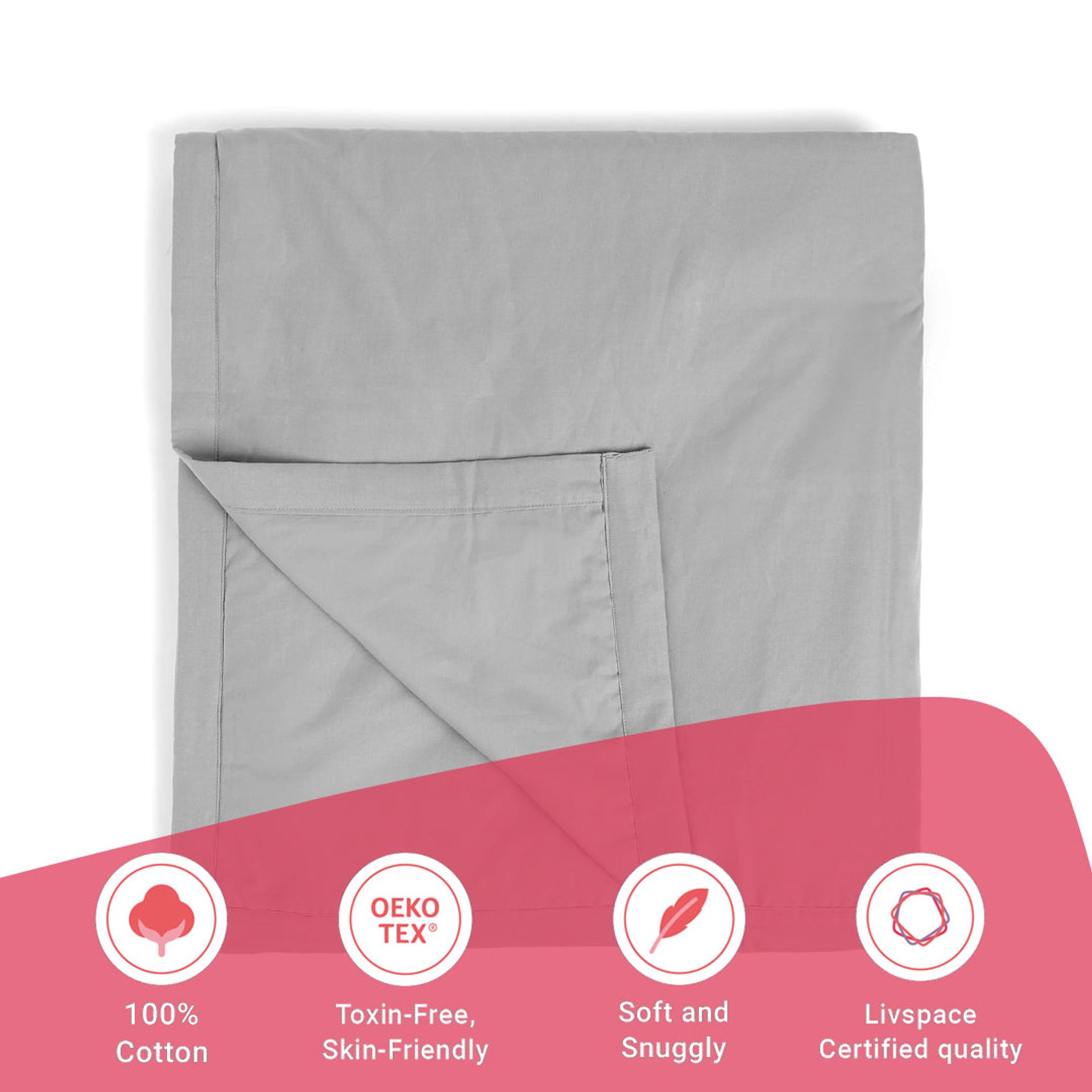 Solid Dyed 144 GSM 100% Cotton Grey Double Dohar | Paleto