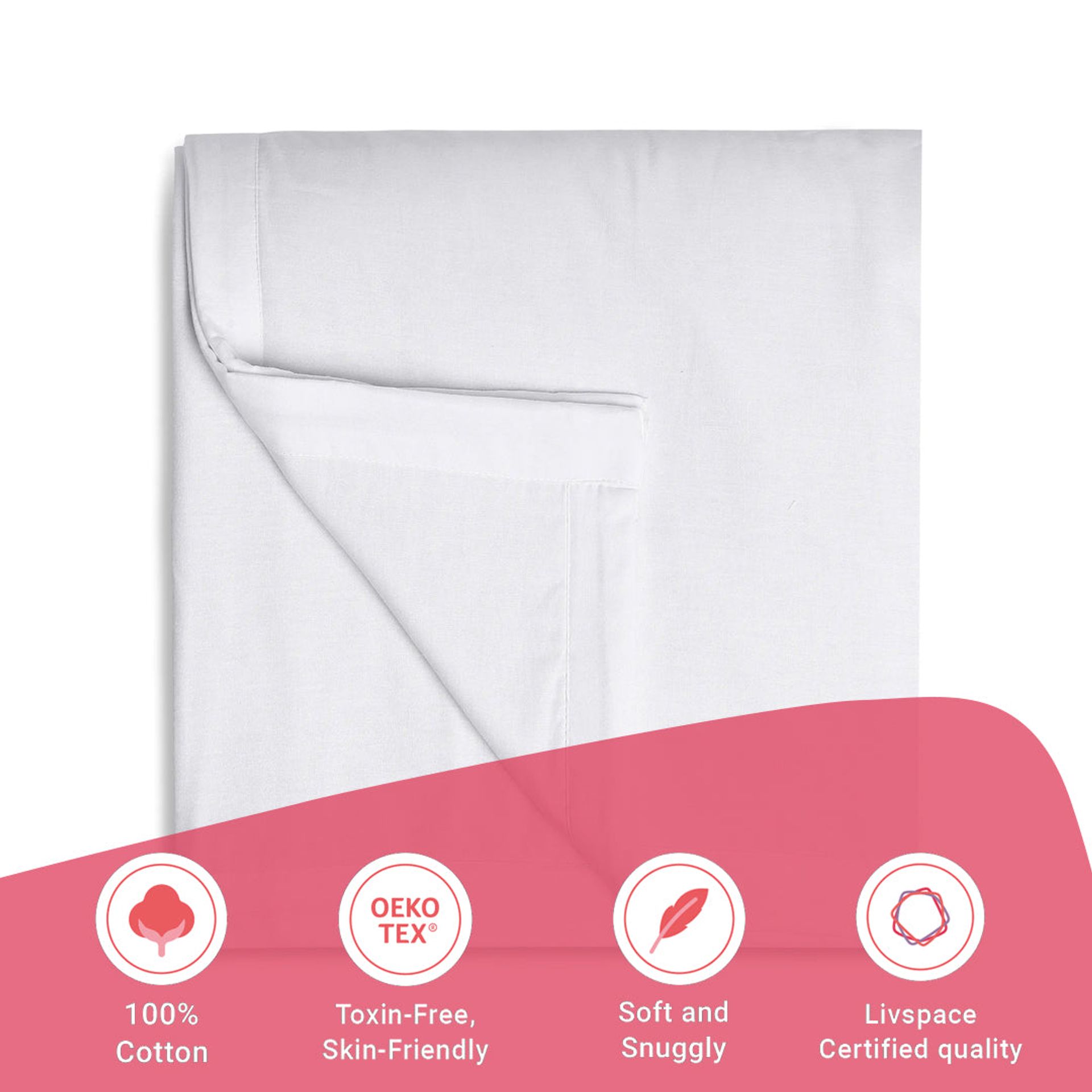 Solid Dyed 144 GSM 100% Cotton White Double Dohar | Paleto