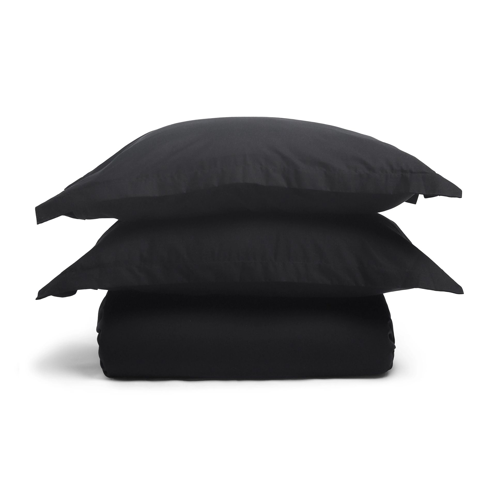 Solid Dyed 144 TC 100% Cotton Black Queen Fitted Sheet Set | Paleto