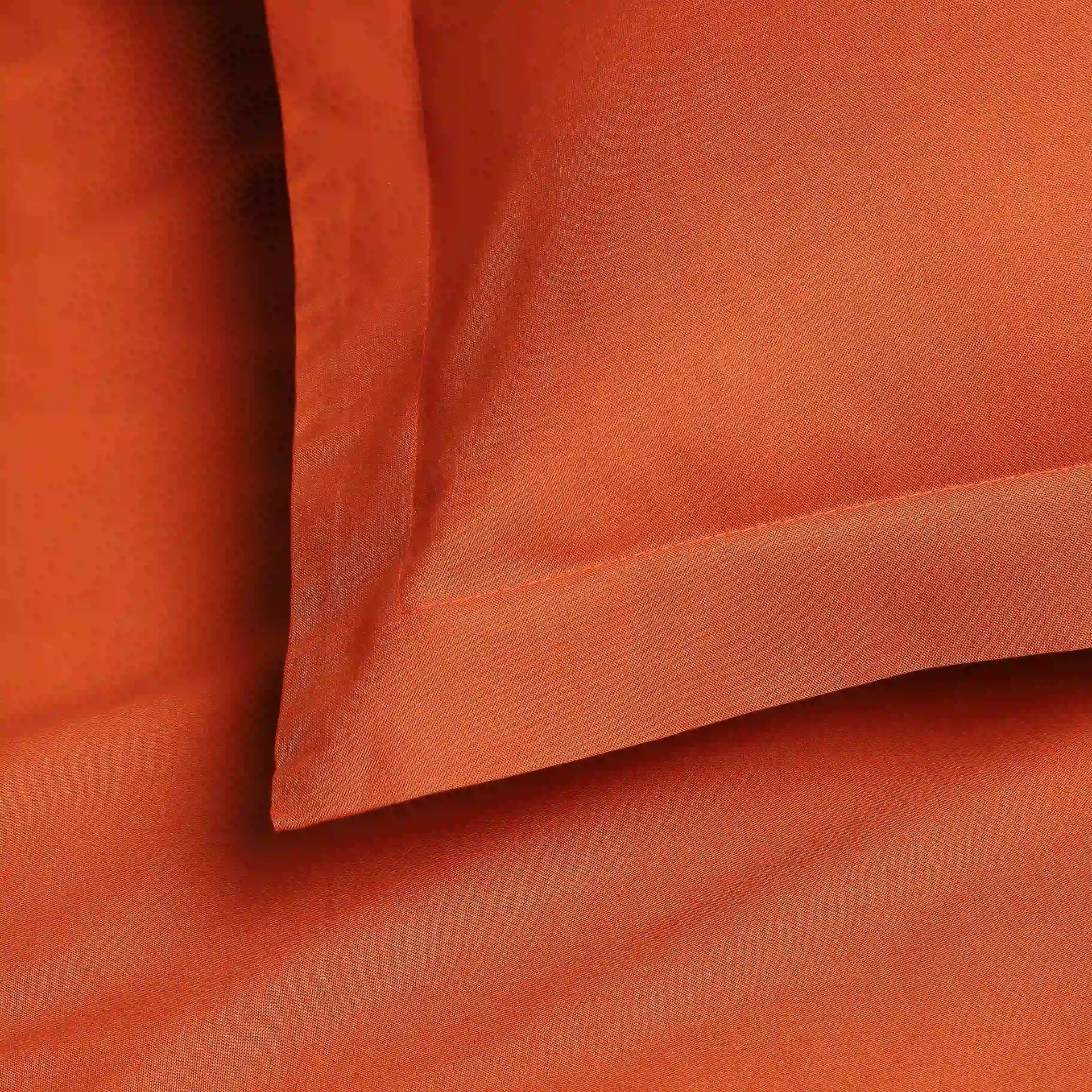 Solid Dyed 144 TC 100% Cotton Rust Queen Fitted Sheet Set | Paleto