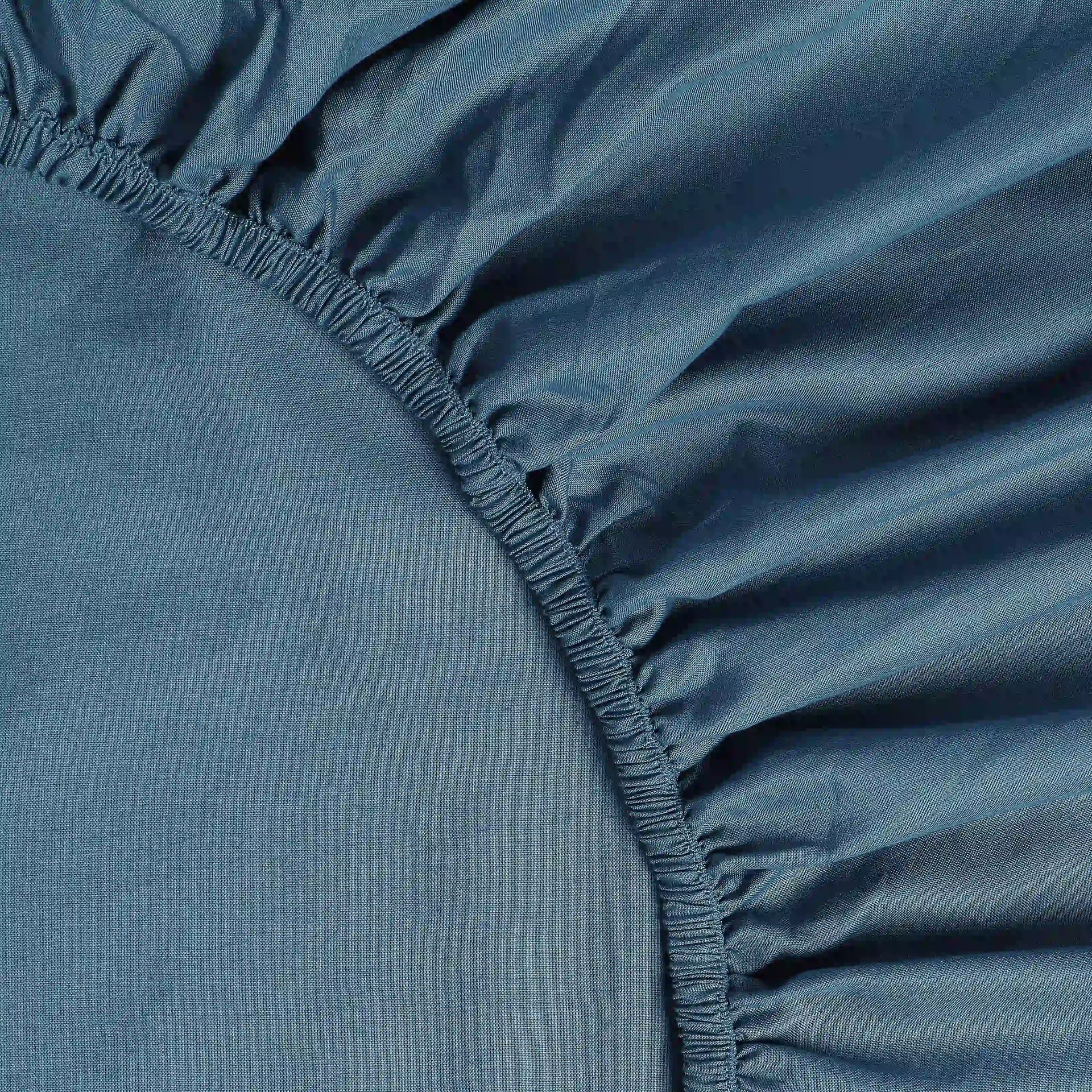 Solid Dyed 144 TC 100% Cotton Mineral Queen Fitted Sheet Set | Paleto