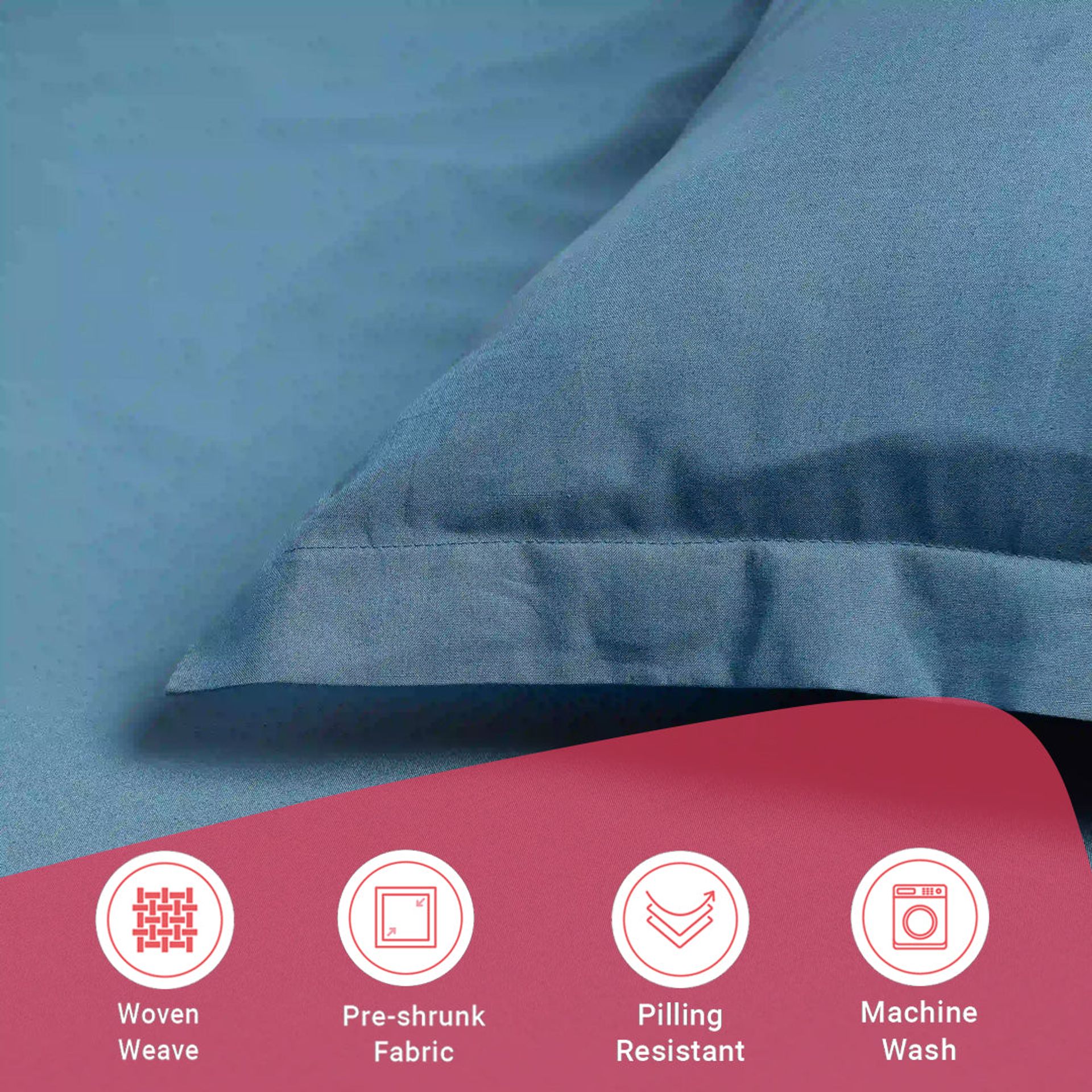 Solid Dyed 144 TC 100% Cotton Mineral Queen Fitted Sheet Set | Paleto