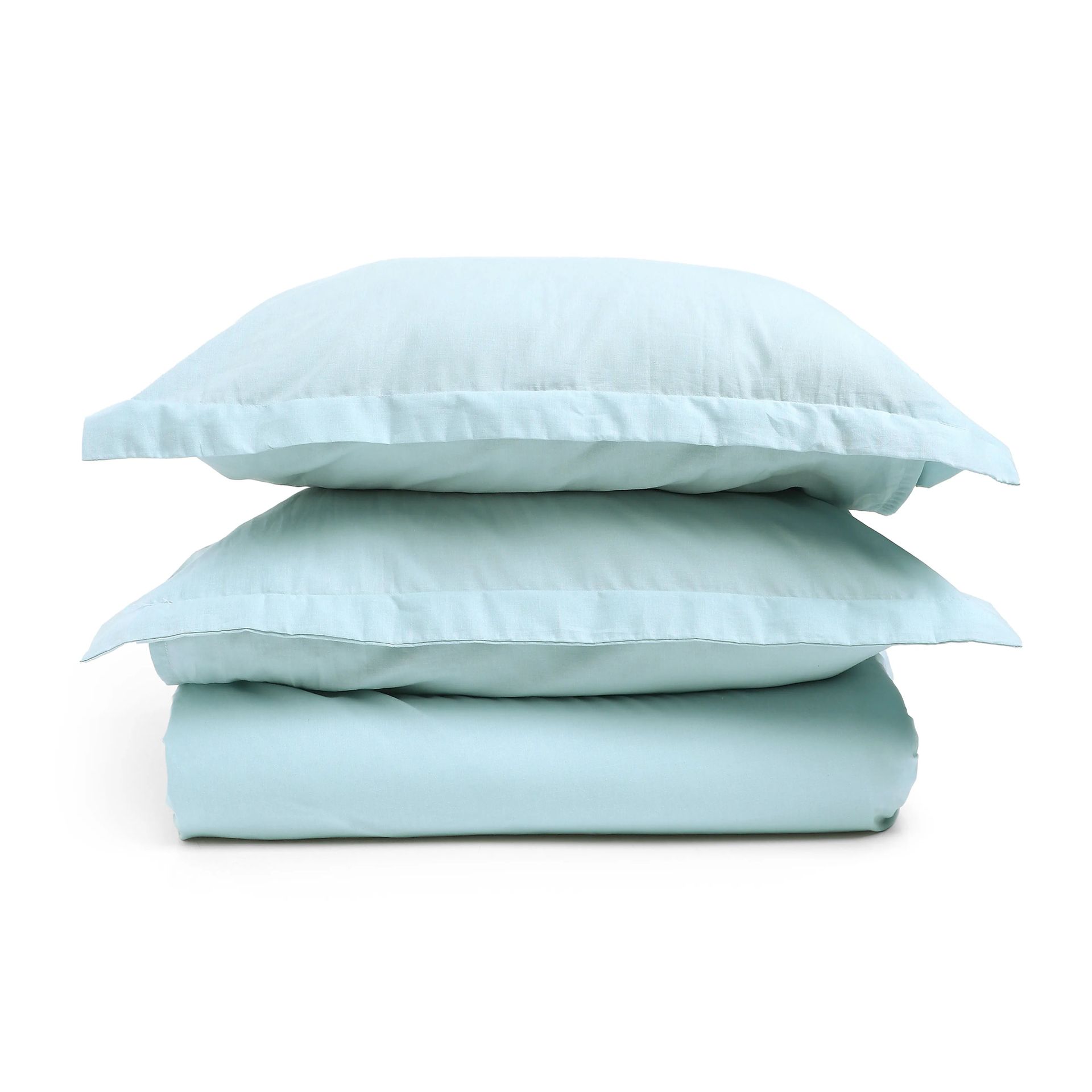 Solid Dyed 144 TC 100% Cotton Blue Sky Queen Fitted Sheet Set | Paleto