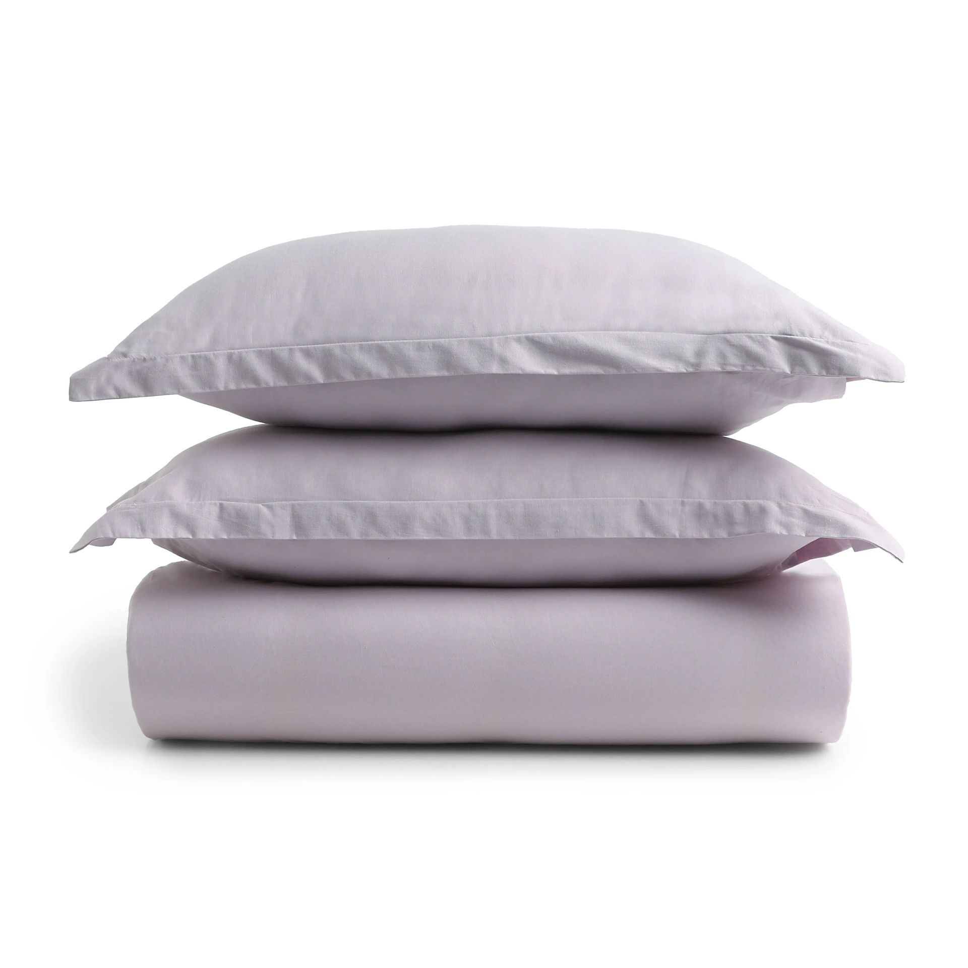 Solid Dyed 144 TC 100% Cotton Grey Lavender Queen Fitted Sheet Set | Paleto