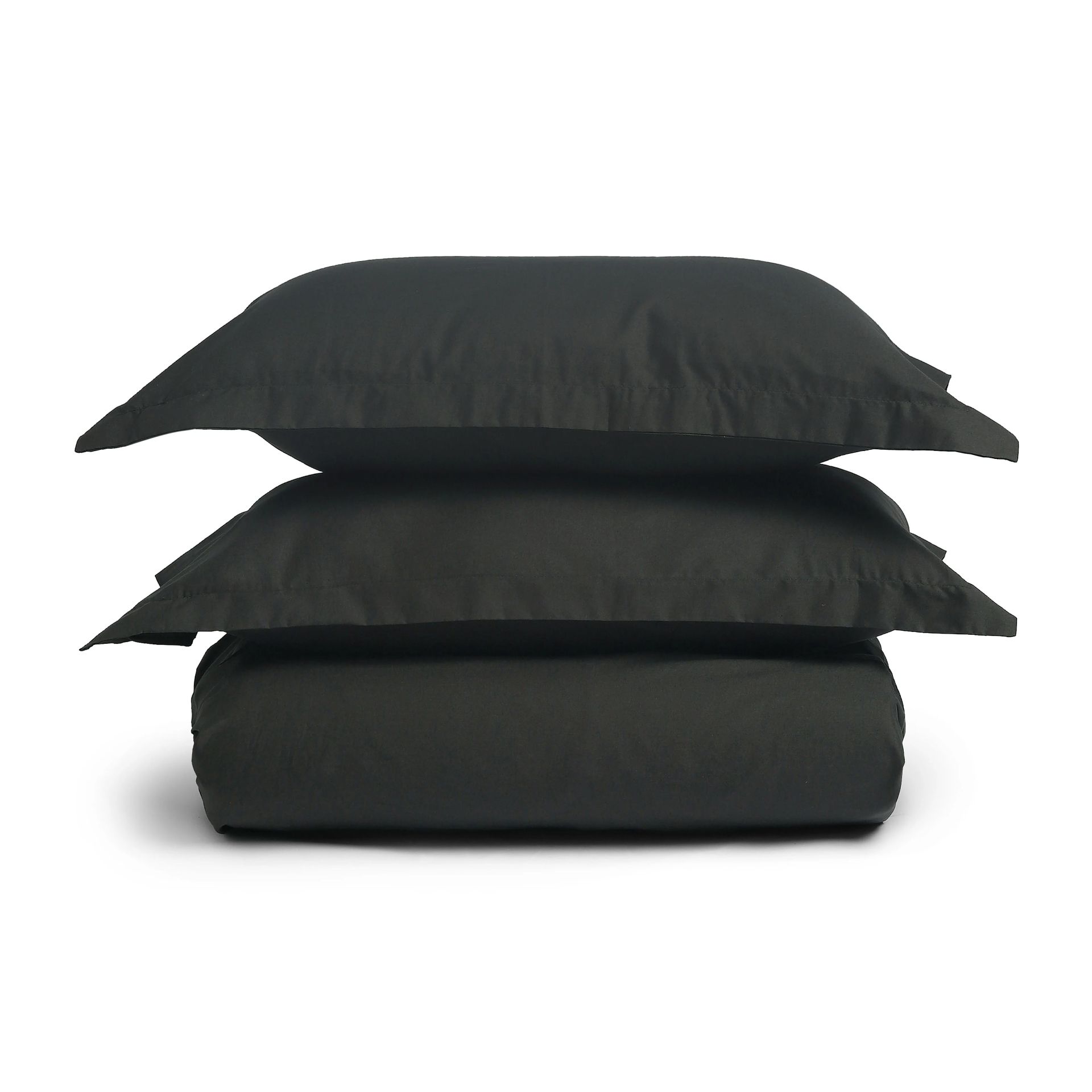 Solid Dyed 144 TC 100% Cotton Dark Grey Queen Fitted Sheet Set | Paleto