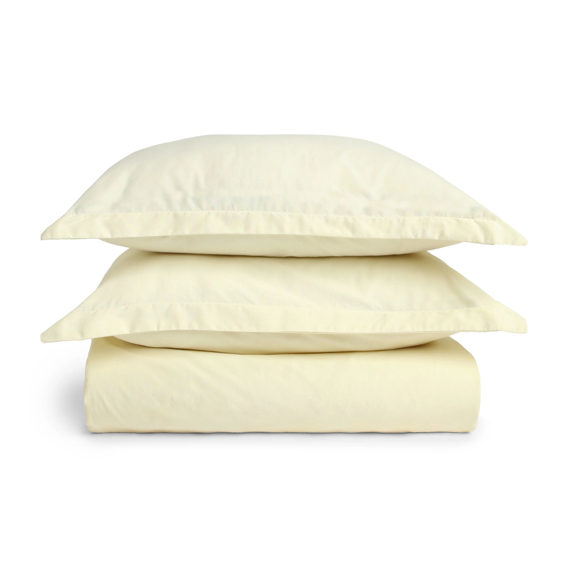 Solid Dyed 144 TC 100% Cotton Ivory Queen Fitted Sheet Set | Paleto