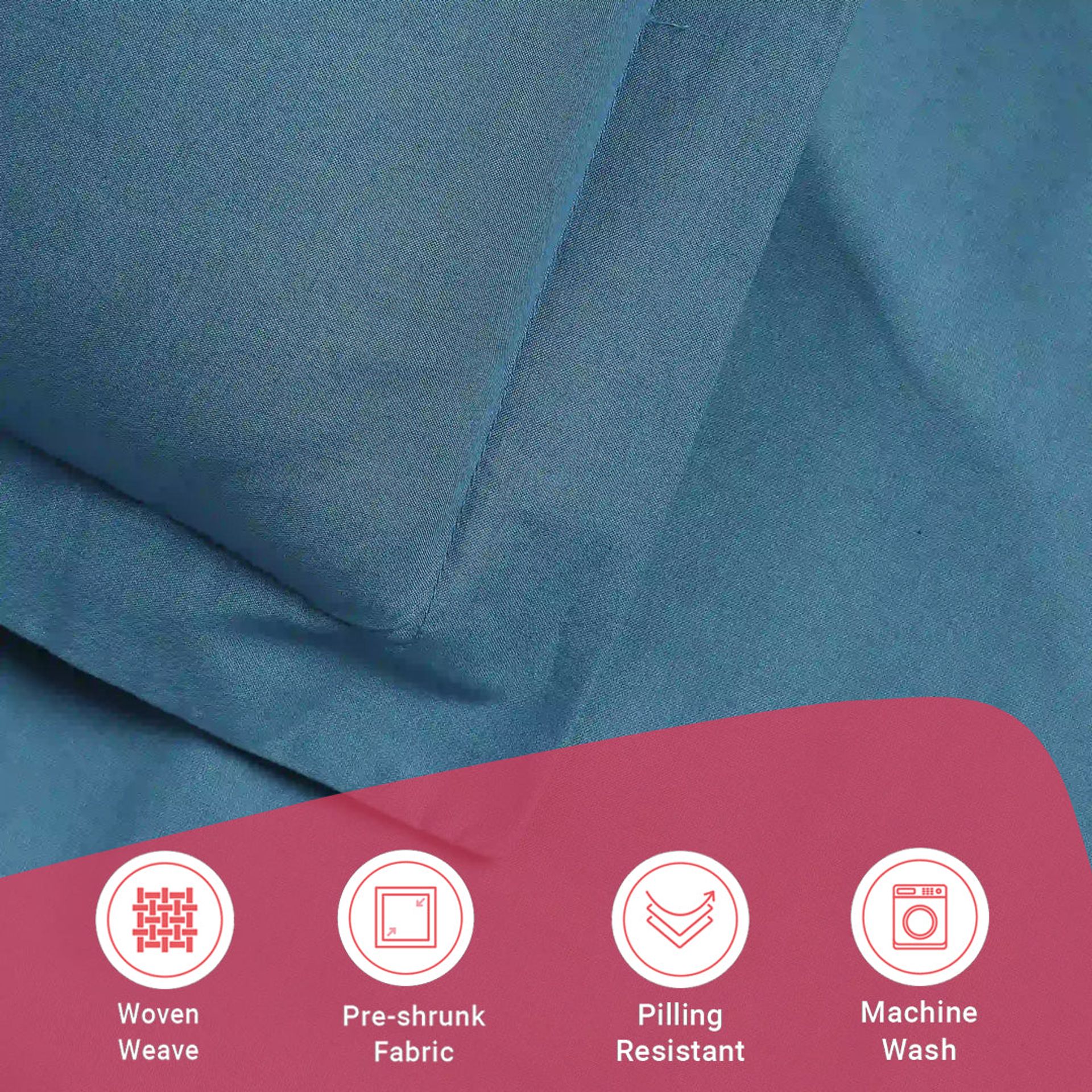 Solid Dyed 144 TC 100% Cotton Mineral Single Bedsheet Set | Paleto