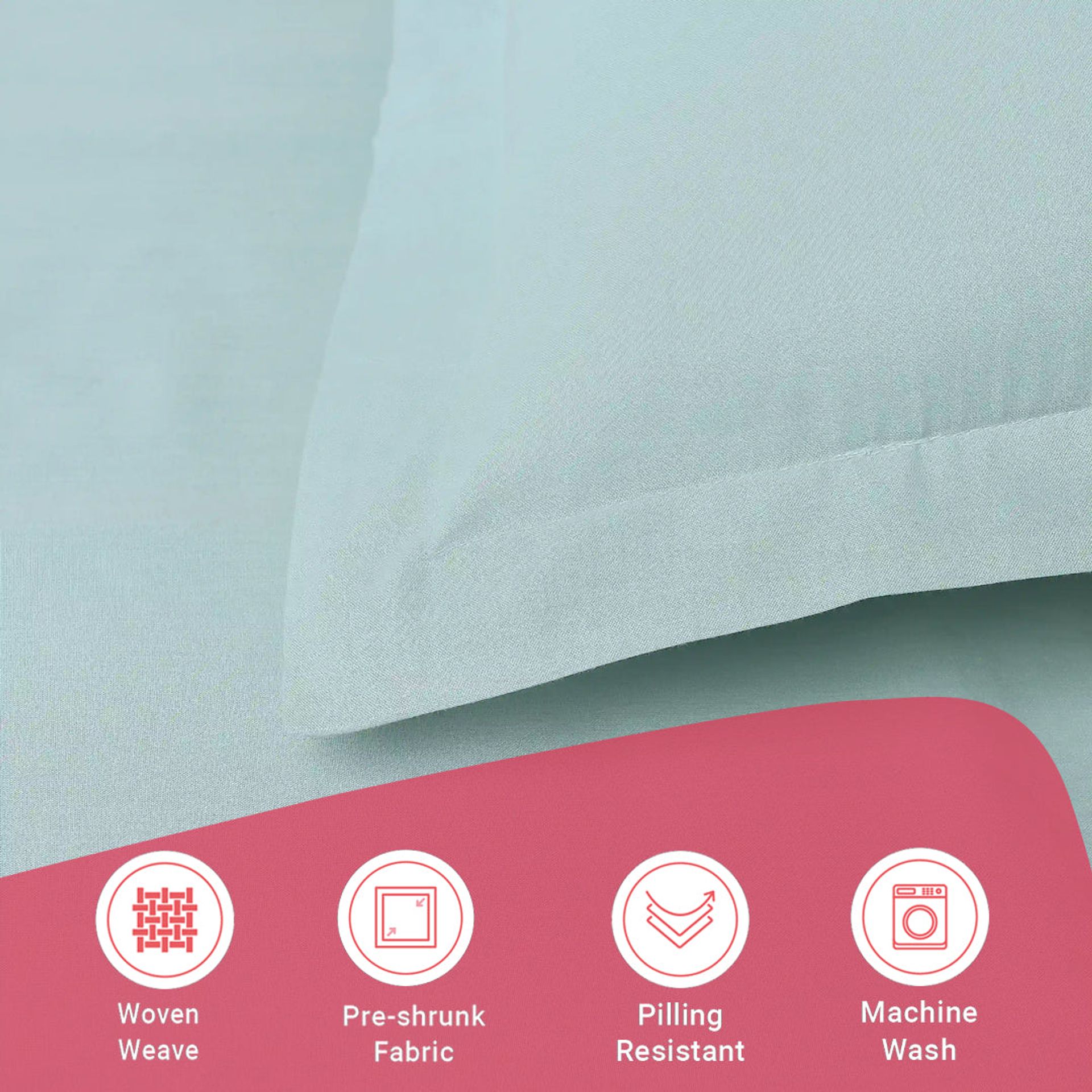 Solid Dyed 144 TC 100% Cotton Blue Sky Single Bedsheet Set | Paleto