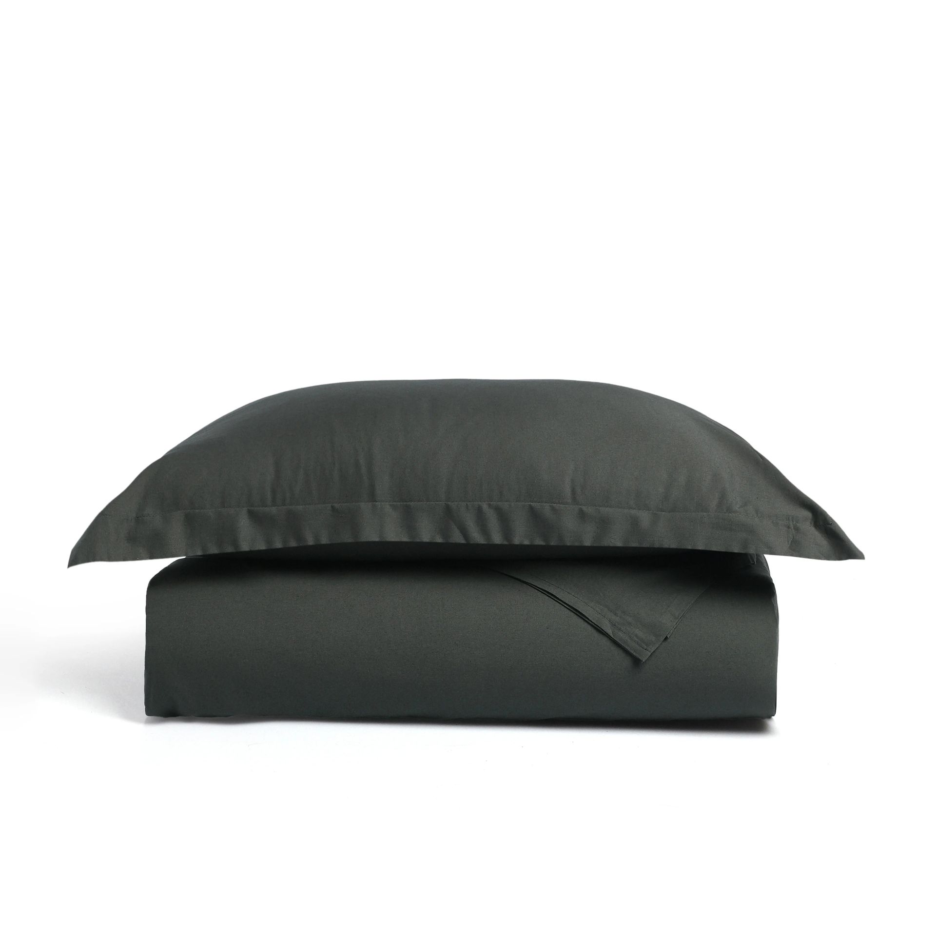 Solid Dyed 144 TC 100% Cotton Dark Grey Single Bedsheet Set | Paleto