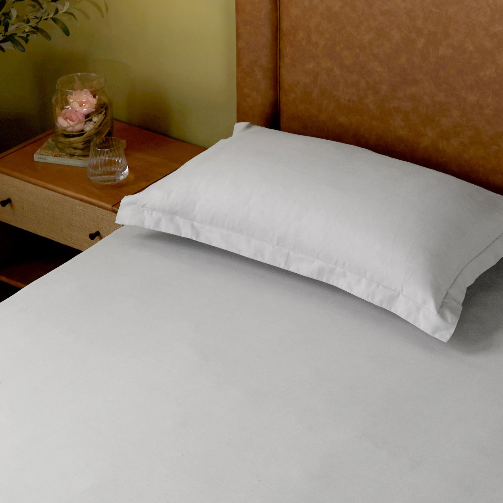 Solid Dyed 144 TC 100% Cotton Grey Single Bedsheet Set | Paleto