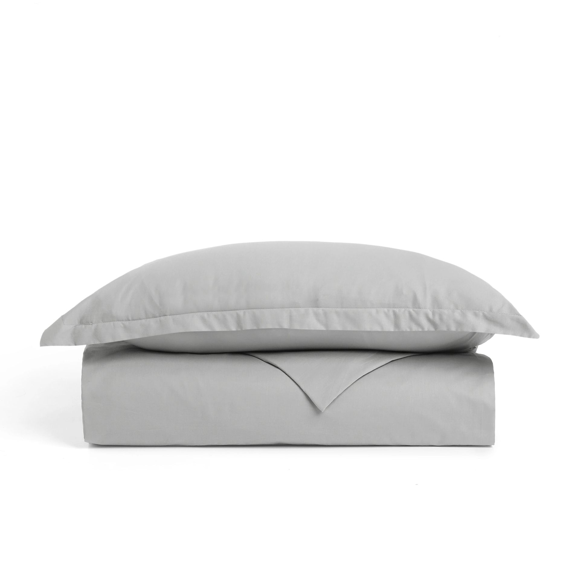 Solid Dyed 144 TC 100% Cotton Grey Single Bedsheet Set | Paleto