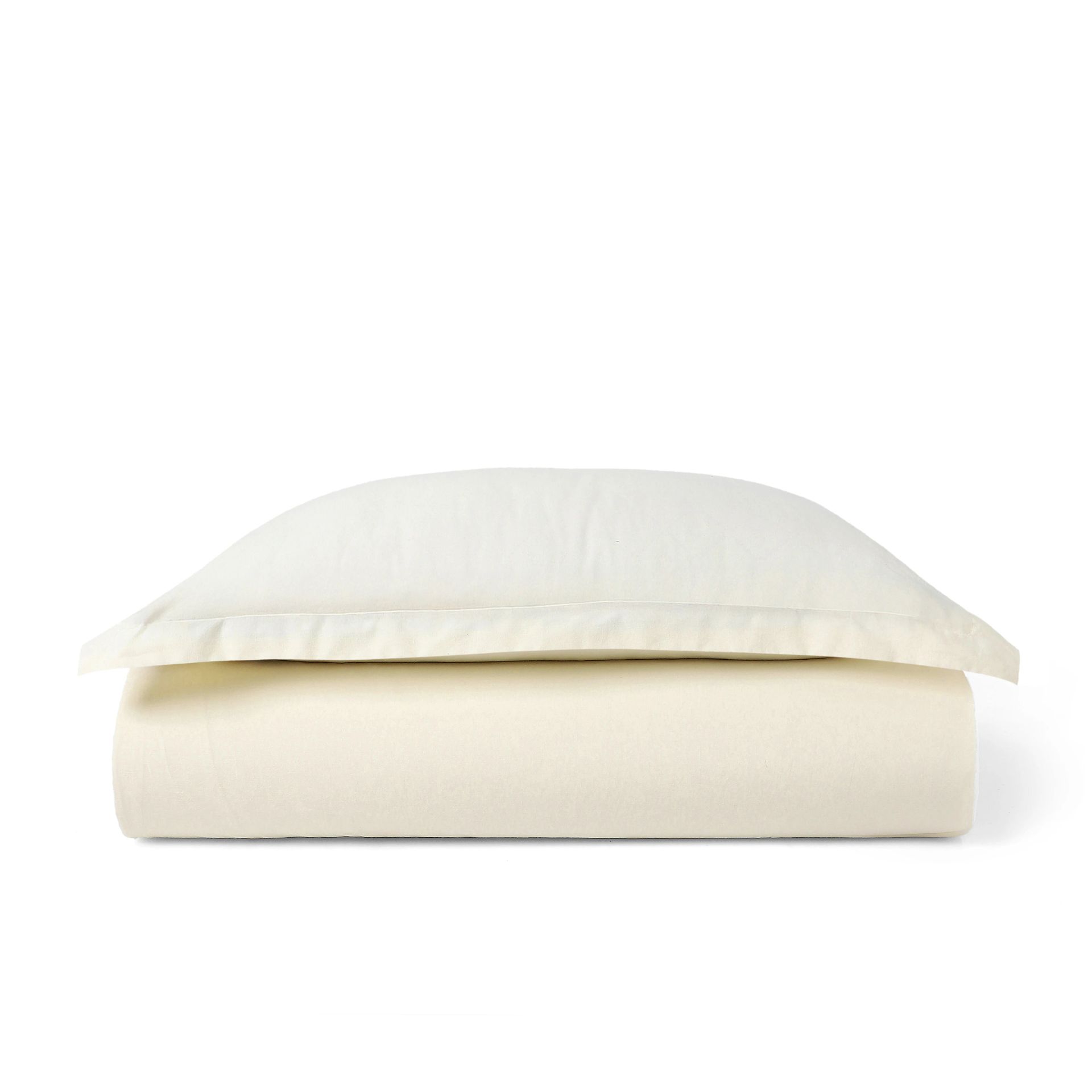 Solid Dyed 144 TC 100% Cotton Ivory Single Bedsheet Set | Paleto