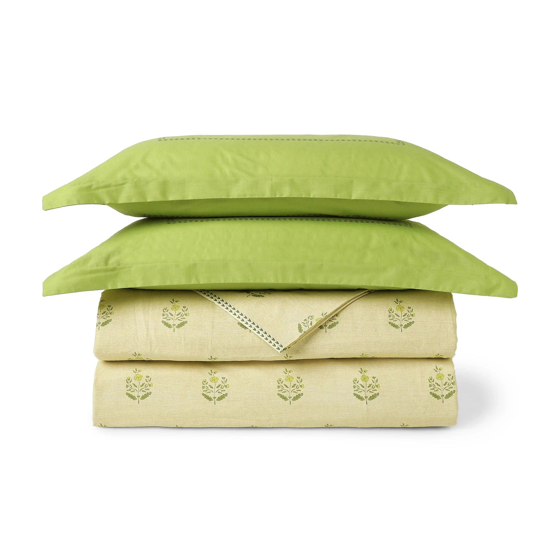 Indian Heritage 144 TC Cotton Indian Moss Double Bedding Set | Chippa Lane