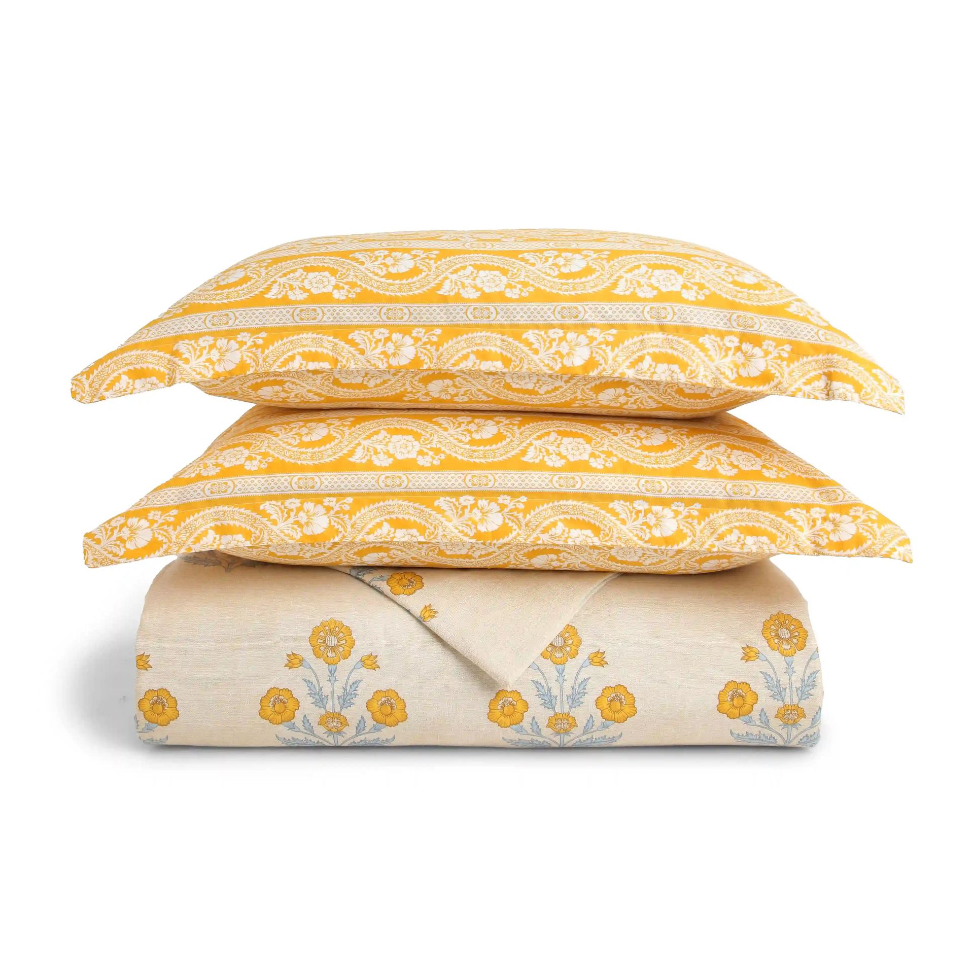 Indian Heritage 144 TC 100% Cotton Ochre Double Bedding Set | Chippa Lane