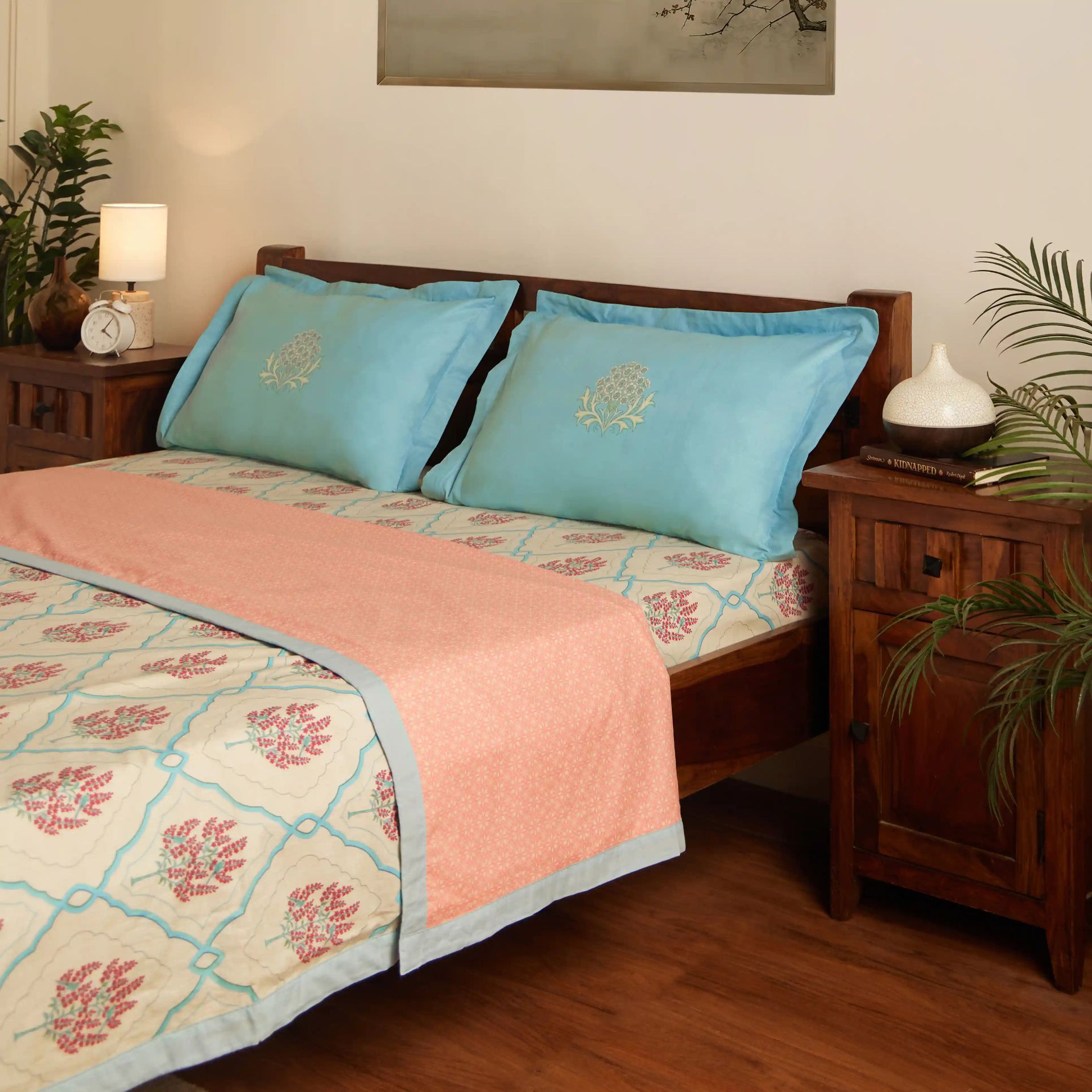 Indian Heritage 144 TC 100% Cotton Sage Bloom Double Dohar | Chippa Lane