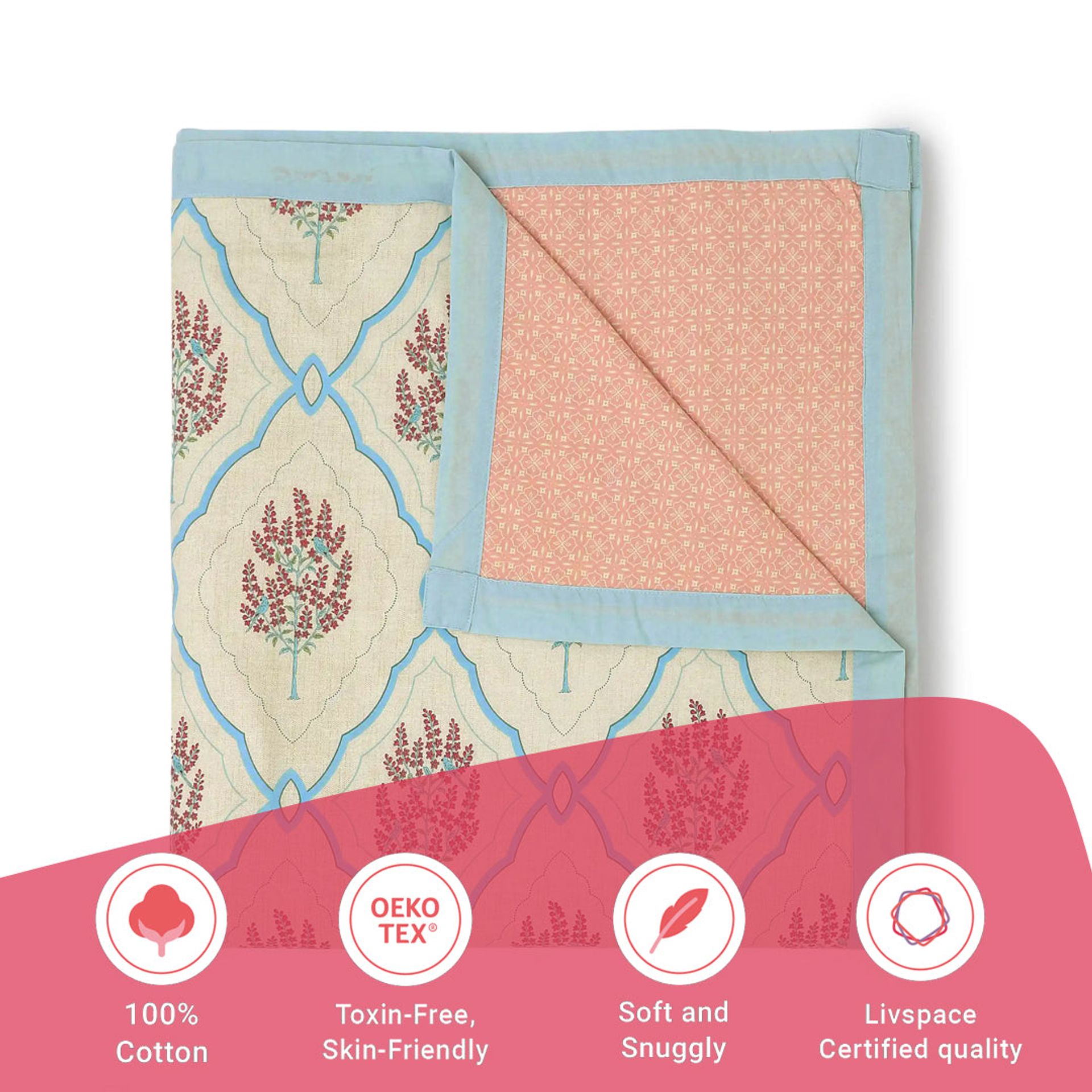 Indian Heritage 144 TC 100% Cotton Sage Bloom Double Dohar | Chippa Lane