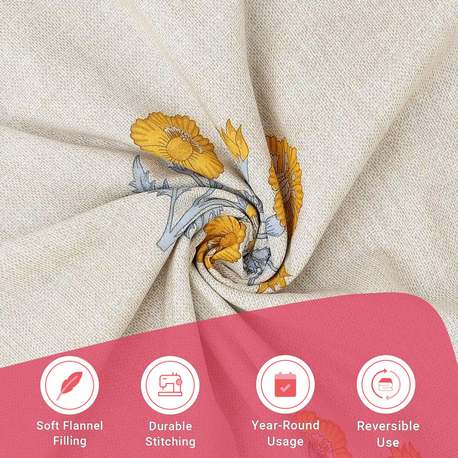 Indian Heritage 144 TC 100% Cotton Ochre Double Dohar | Chippa Lane