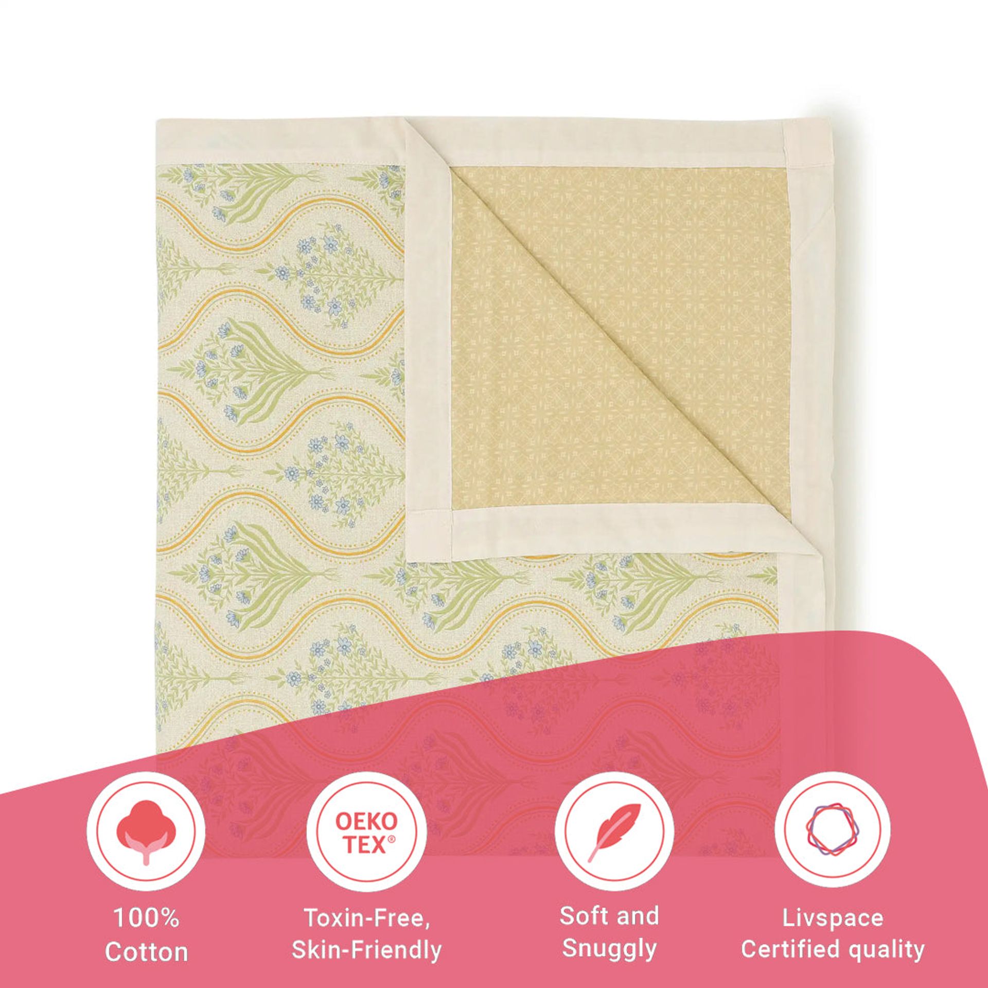 Indian Heritage 144 TC 100% Cotton Mustard Double Dohar | Chippa Lane