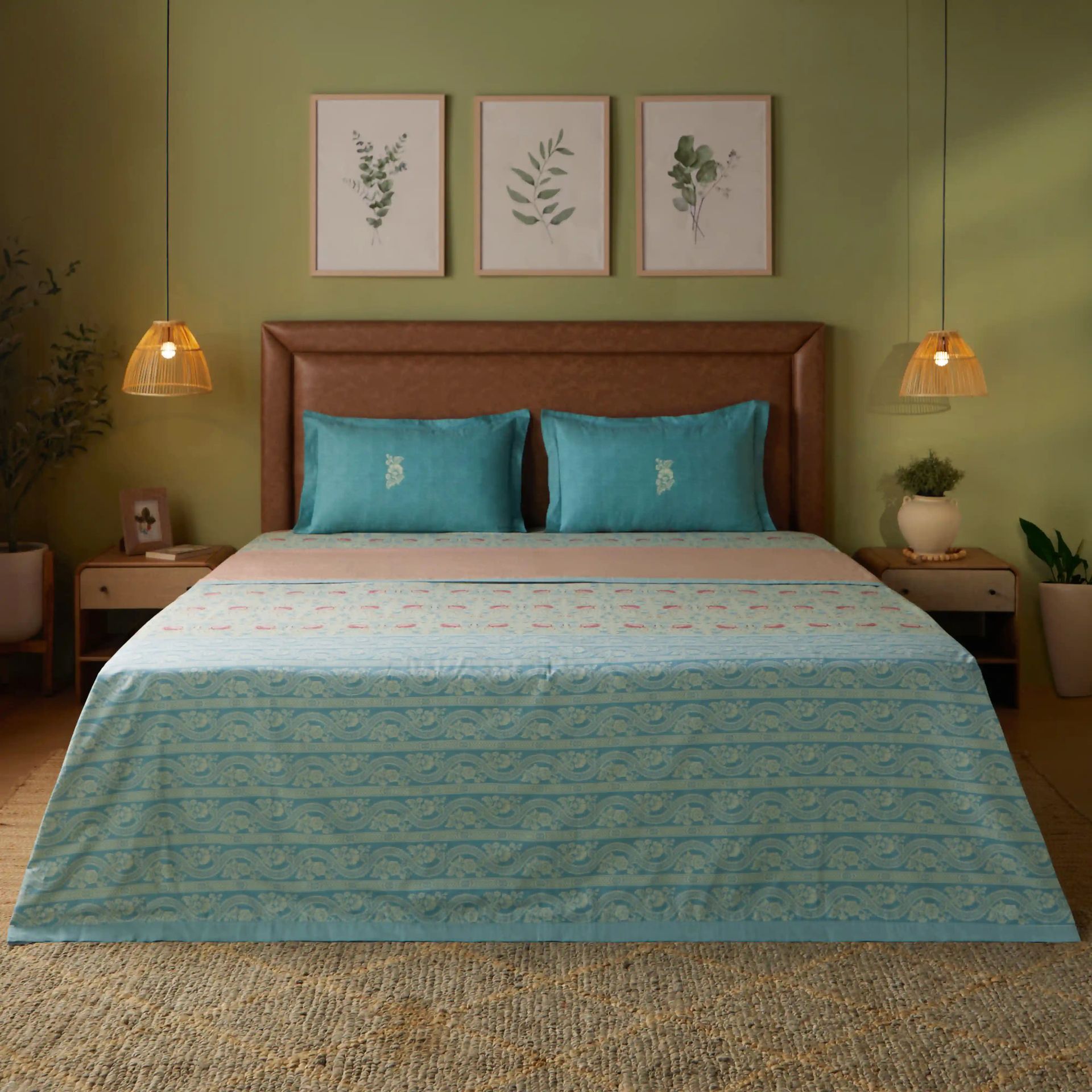 Indian Heritage 144 TC 100% Cotton Light Blue Double Dohar | Chippa Lane