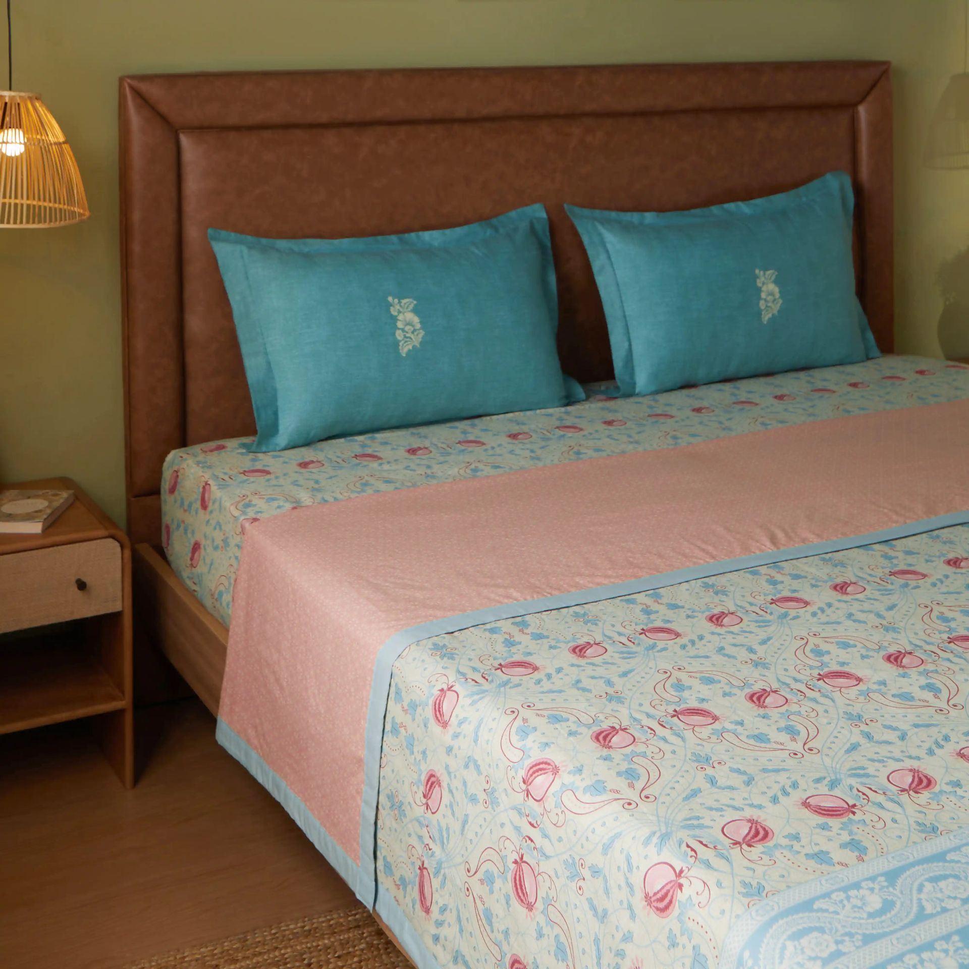 Indian Heritage 144 TC 100% Cotton Light Blue Double Dohar | Chippa Lane
