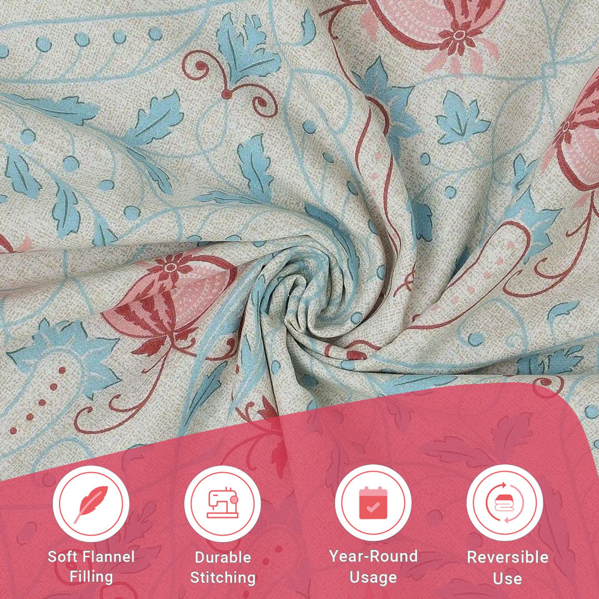 Indian Heritage 144 TC 100% Cotton Light Blue Double Dohar | Chippa Lane