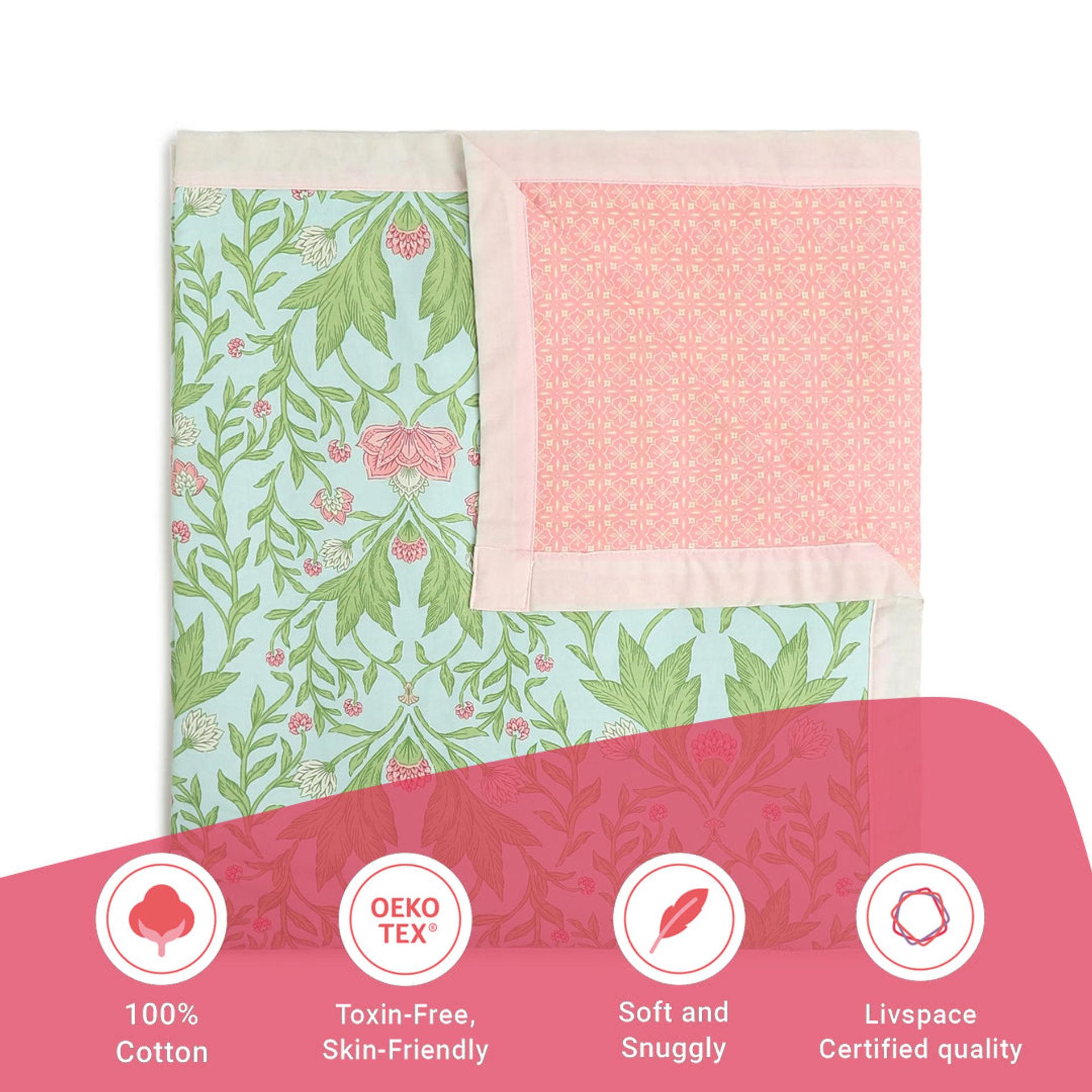 Indian Heritage 144 TC 100% Cotton Sage Mint Double Dohar | Chippa Lane