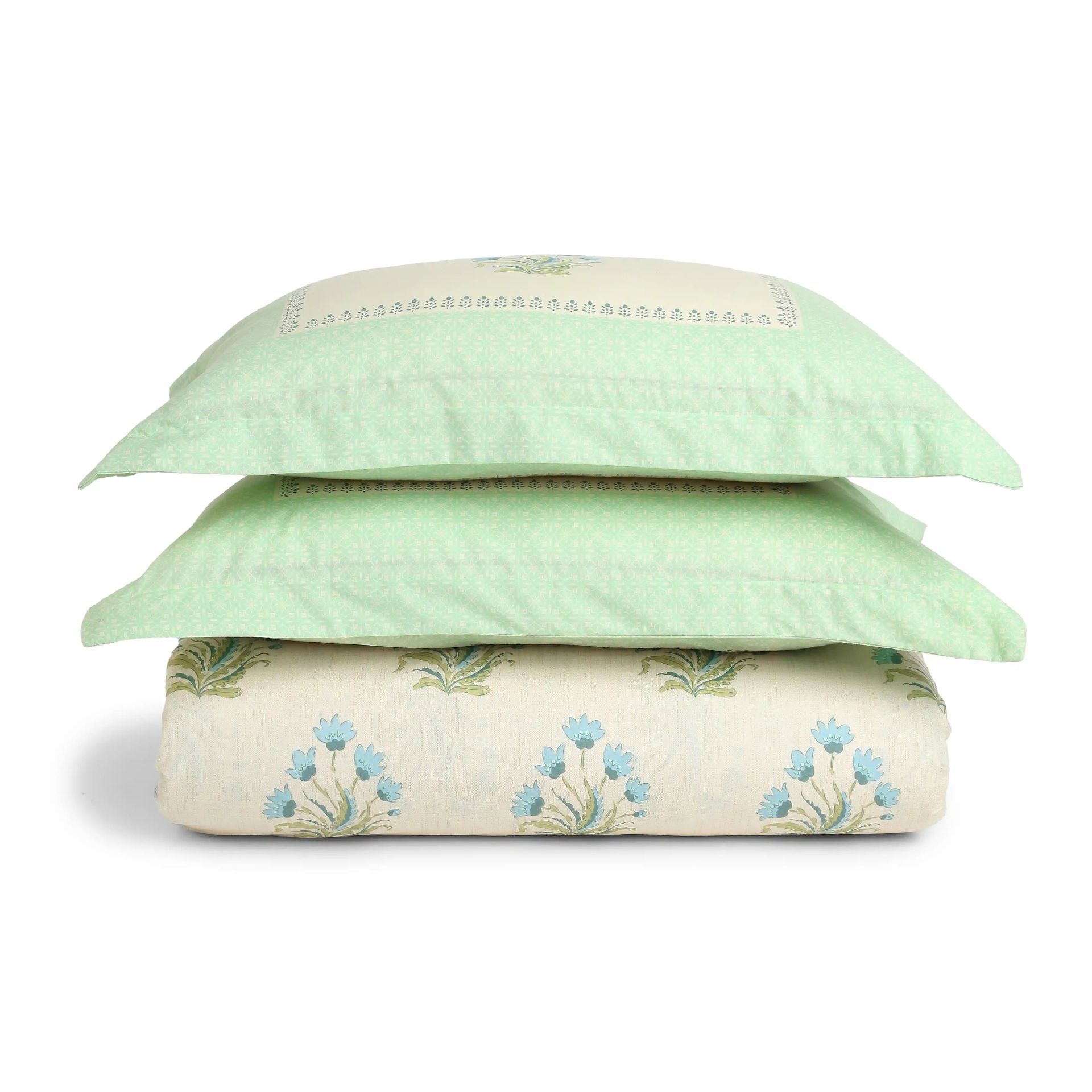 Indian Heritage 144 TC 100% Cotton Indian Sage Queen Fitted Sheet Set | Chippa Lane