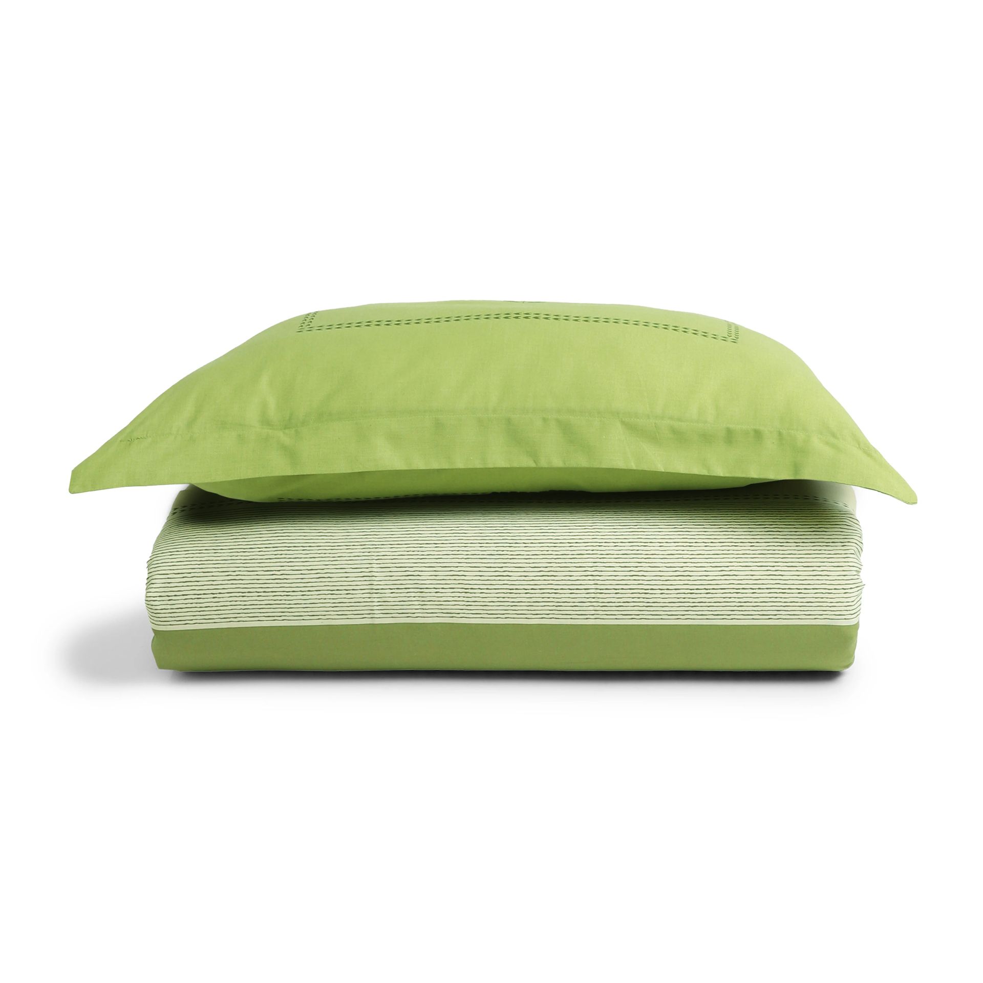 Indian Heritage 144 TC 100% Cotton Indian Moss Single Bedsheet Set | Chippa Lane