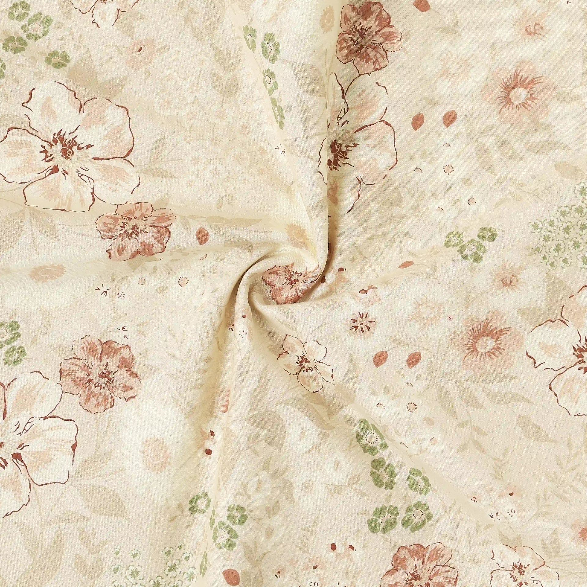 Floral Geometric 144 TC 100% Cotton Beige Double Dohar | Mishella