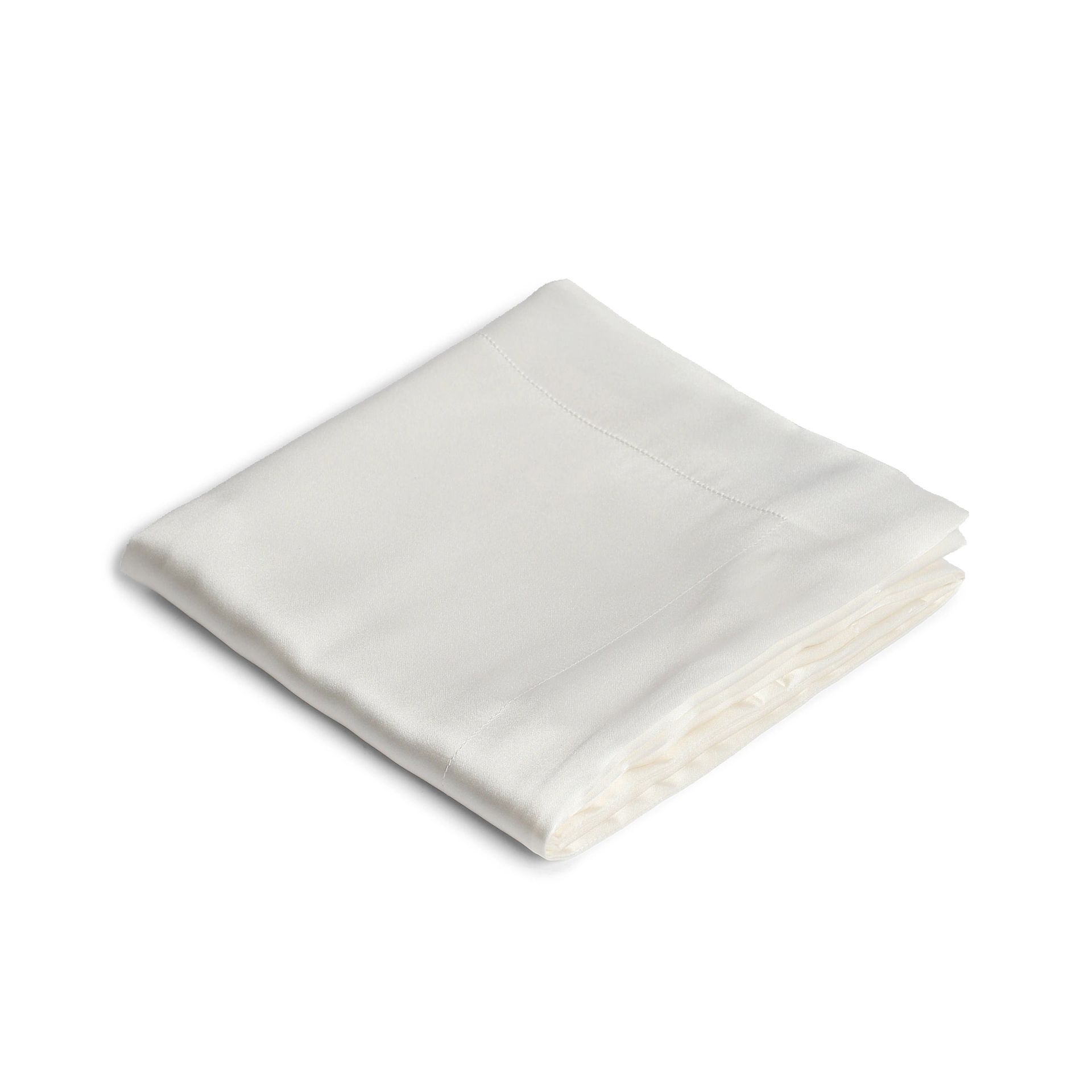 Solid Dyed 100% Mulberry Silk Ivory Double Silk Pillow Cover | Lisseto