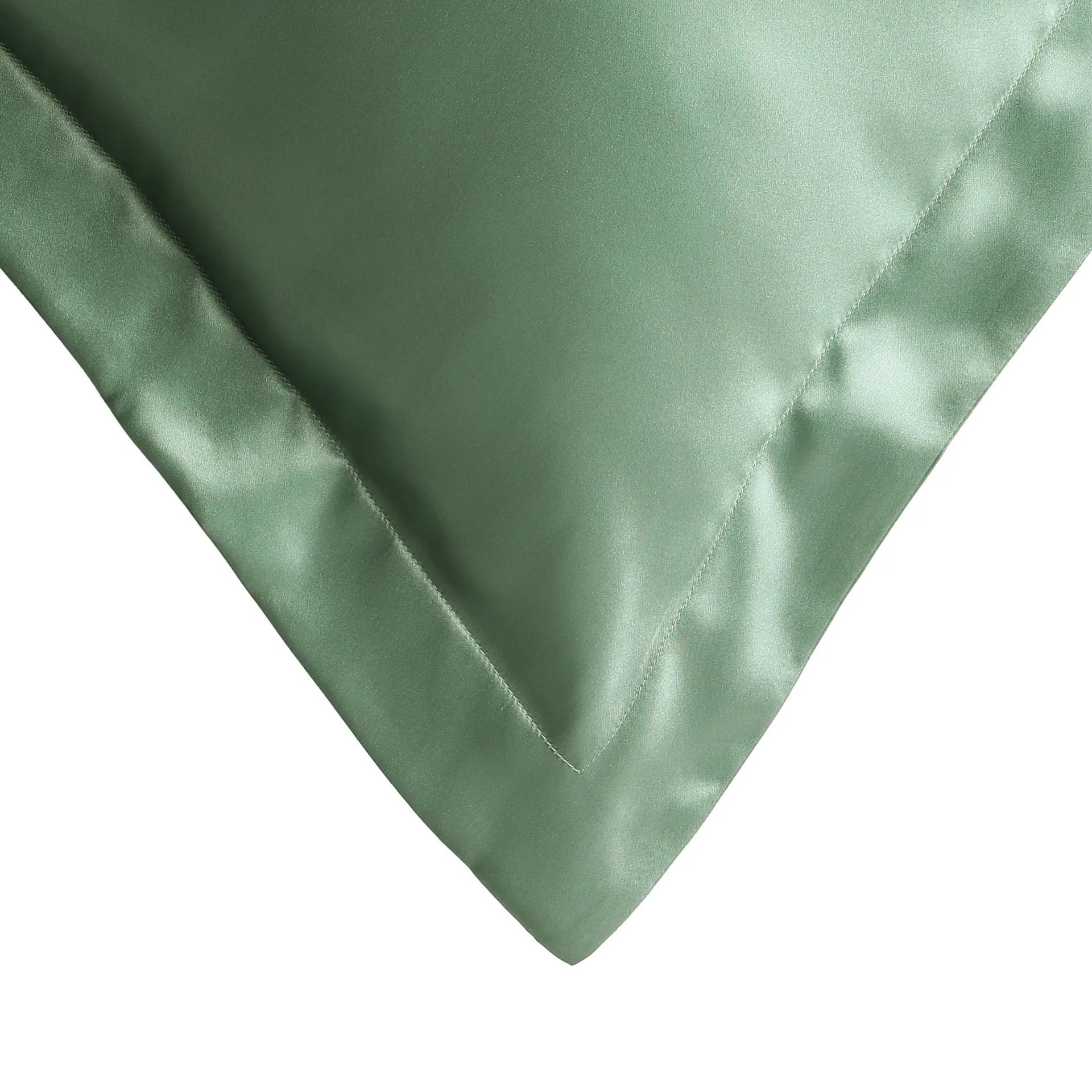 Solid Dyed 100% Mulberry Silk Frosty Green Double Silk Pillow Cover | Lisseto