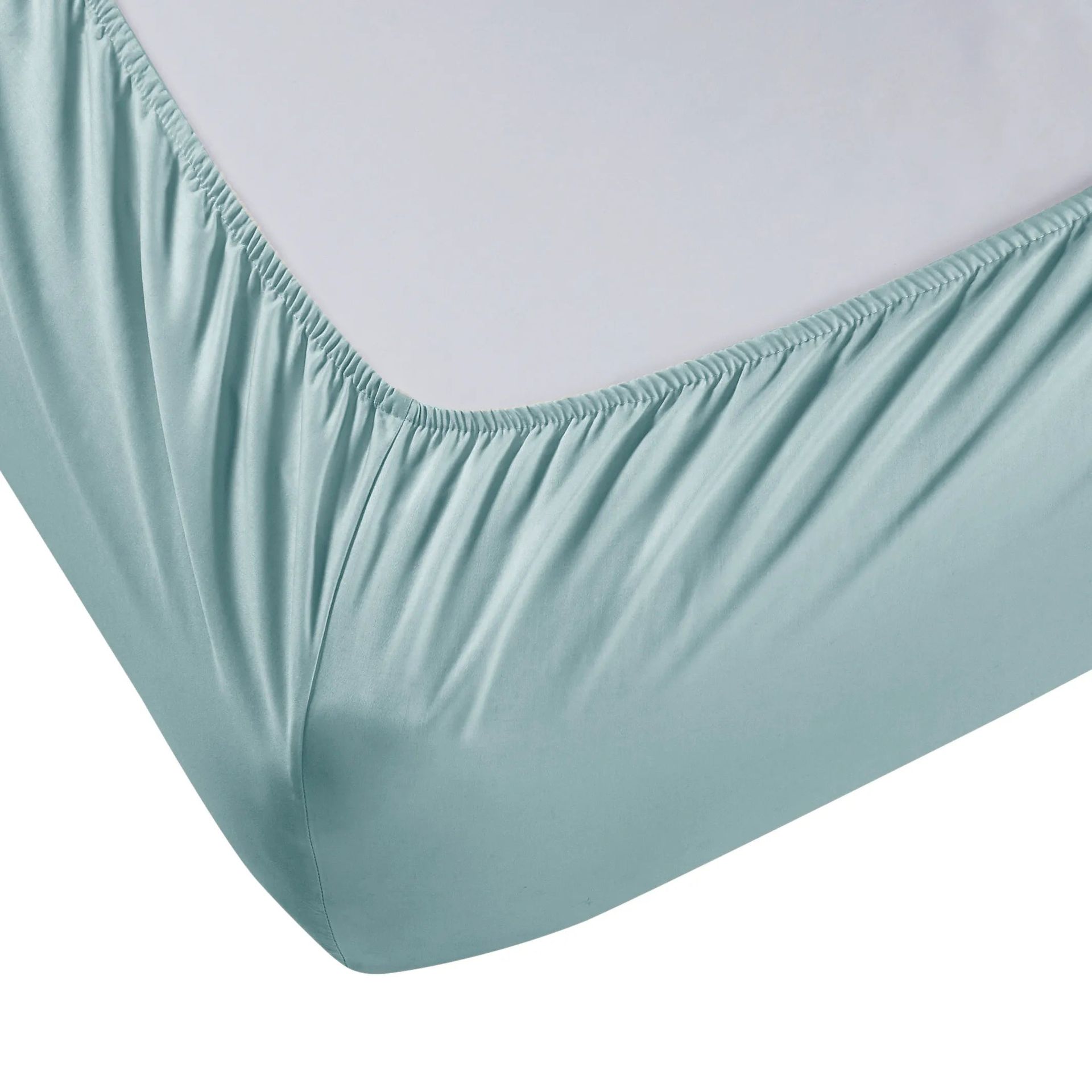 Solid Dyed 800 TC 100% Cotton Blue Sky King Fitted Sheet Set | Pelushe