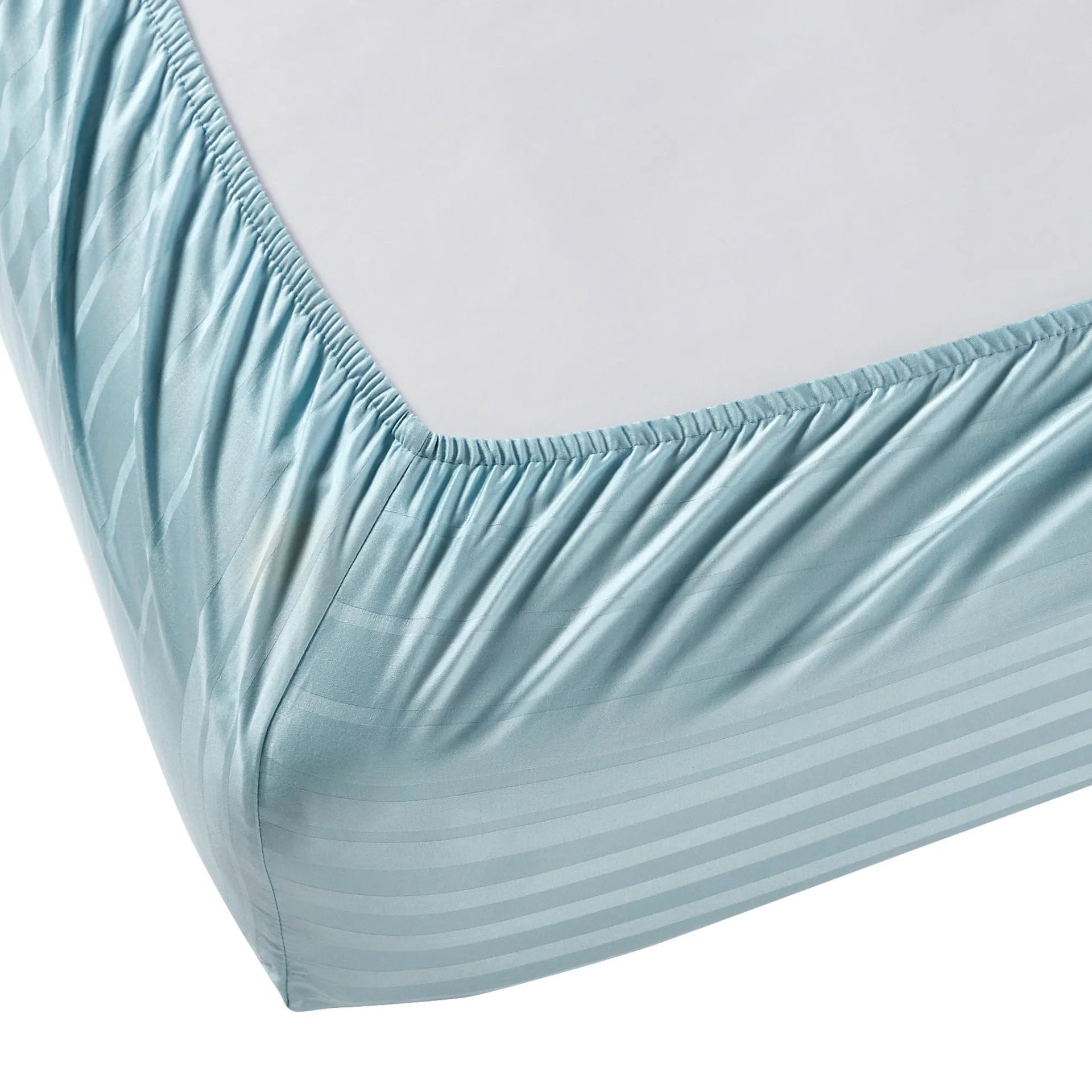 Solid Dyed 400 TC 100% Cotton Blue Sky King Fitted Sheet Set | Seraya