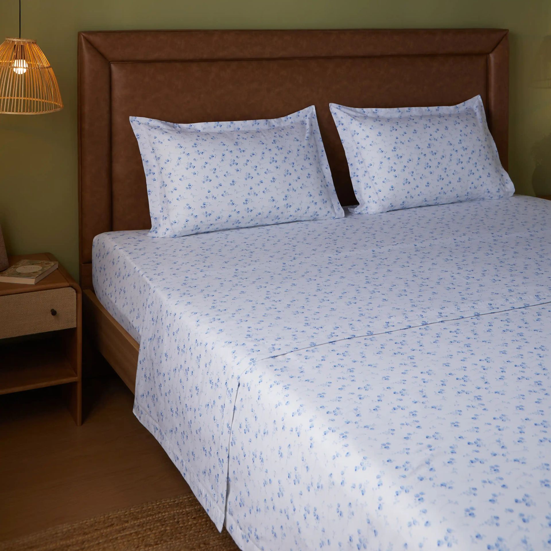Geometric 144 TC 100% Cotton Blue Double Dohar | Bloomshire Classic
