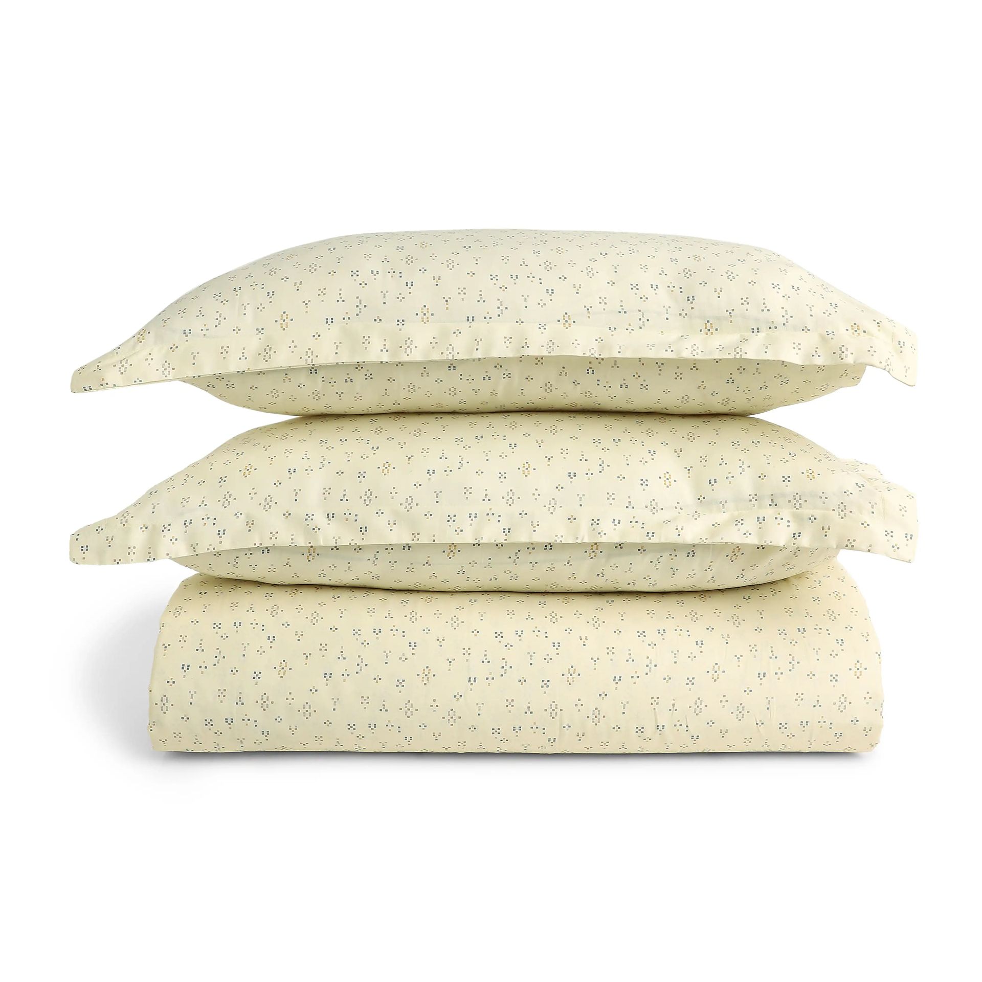Geometric 250 TC 100% Cotton Multicolour King Fitted Sheet Set | Yutori