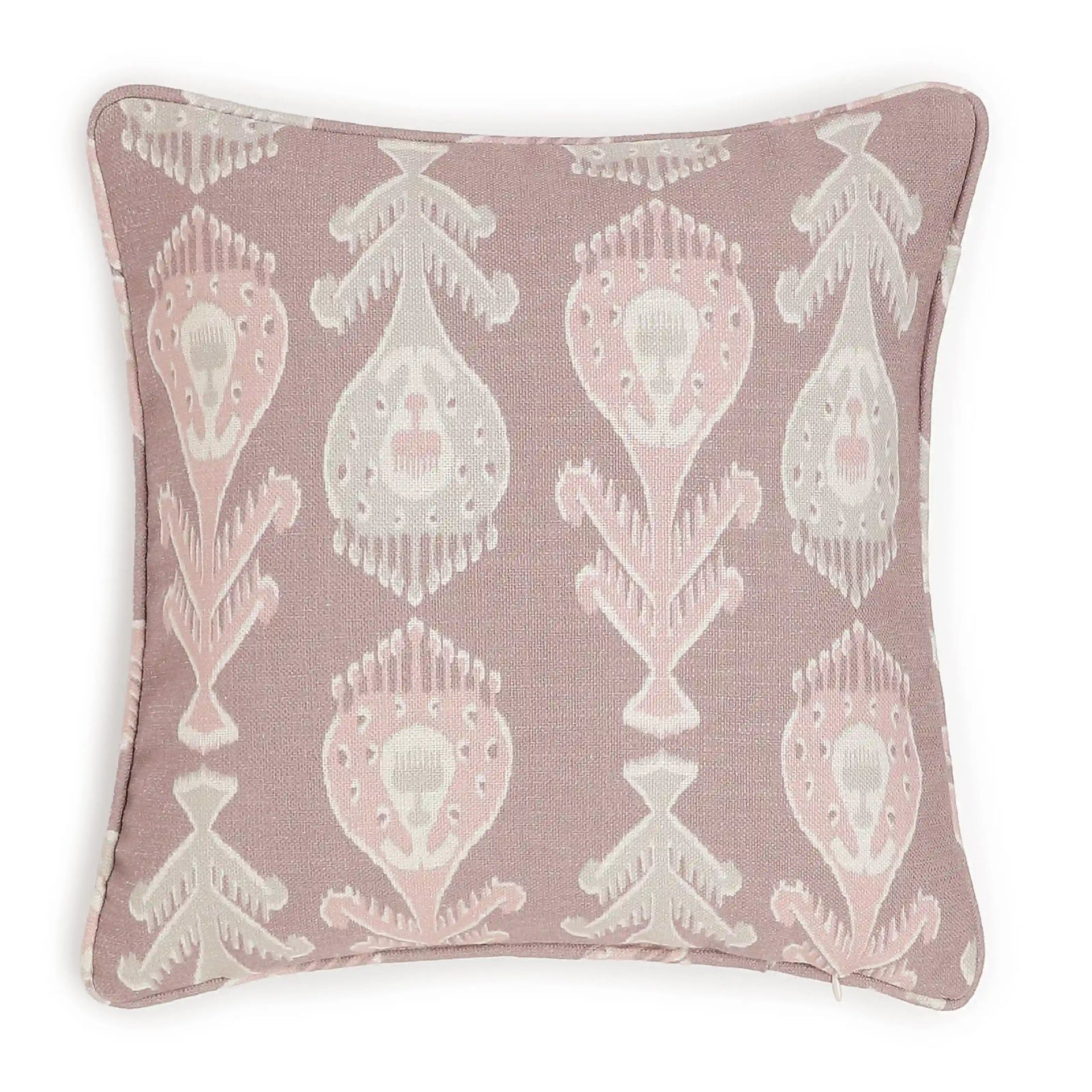 Ethnic Polyester Blend Lilac Dust Cushion Cover | Estrella