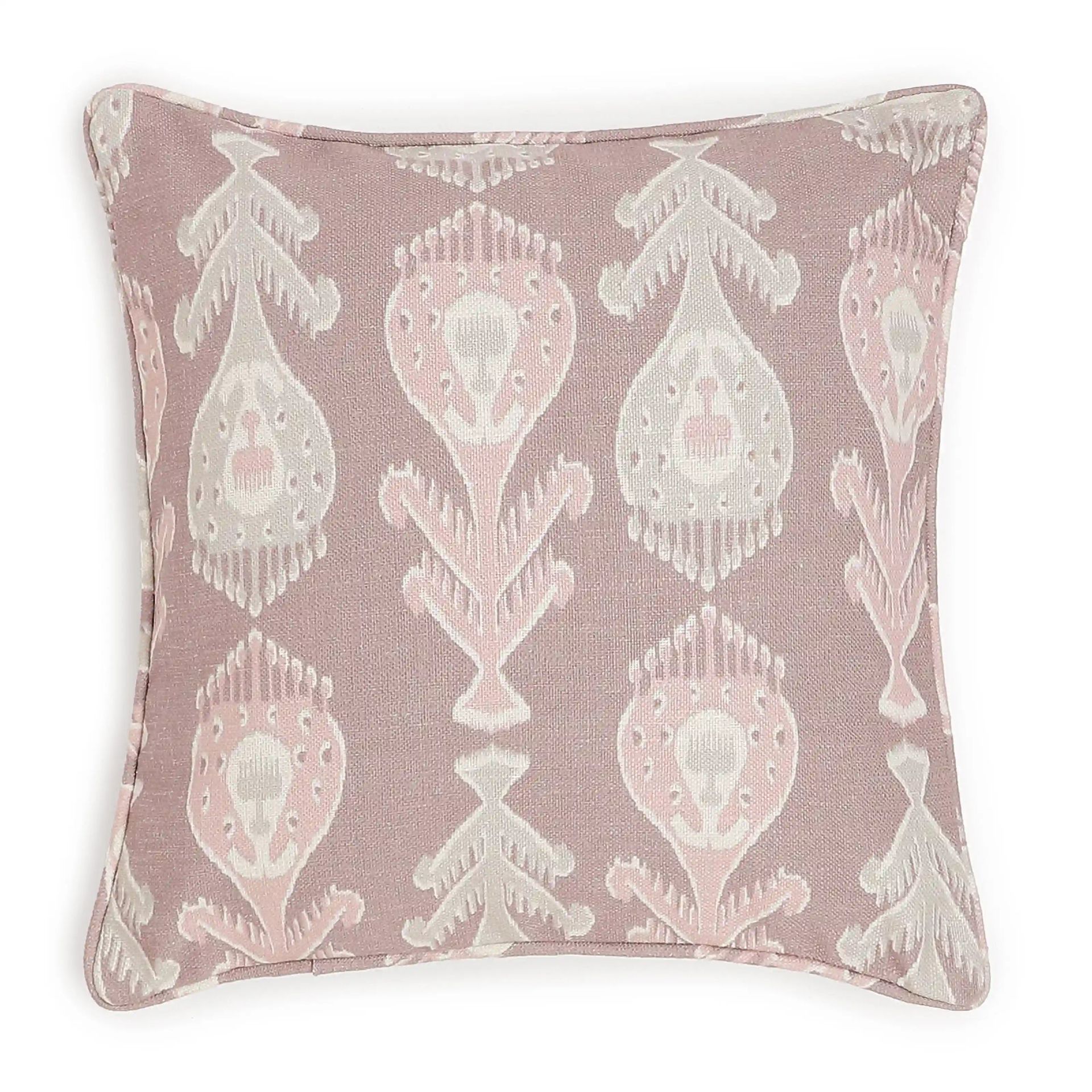 Ethnic Polyester Blend Lilac Dust Cushion Cover | Estrella