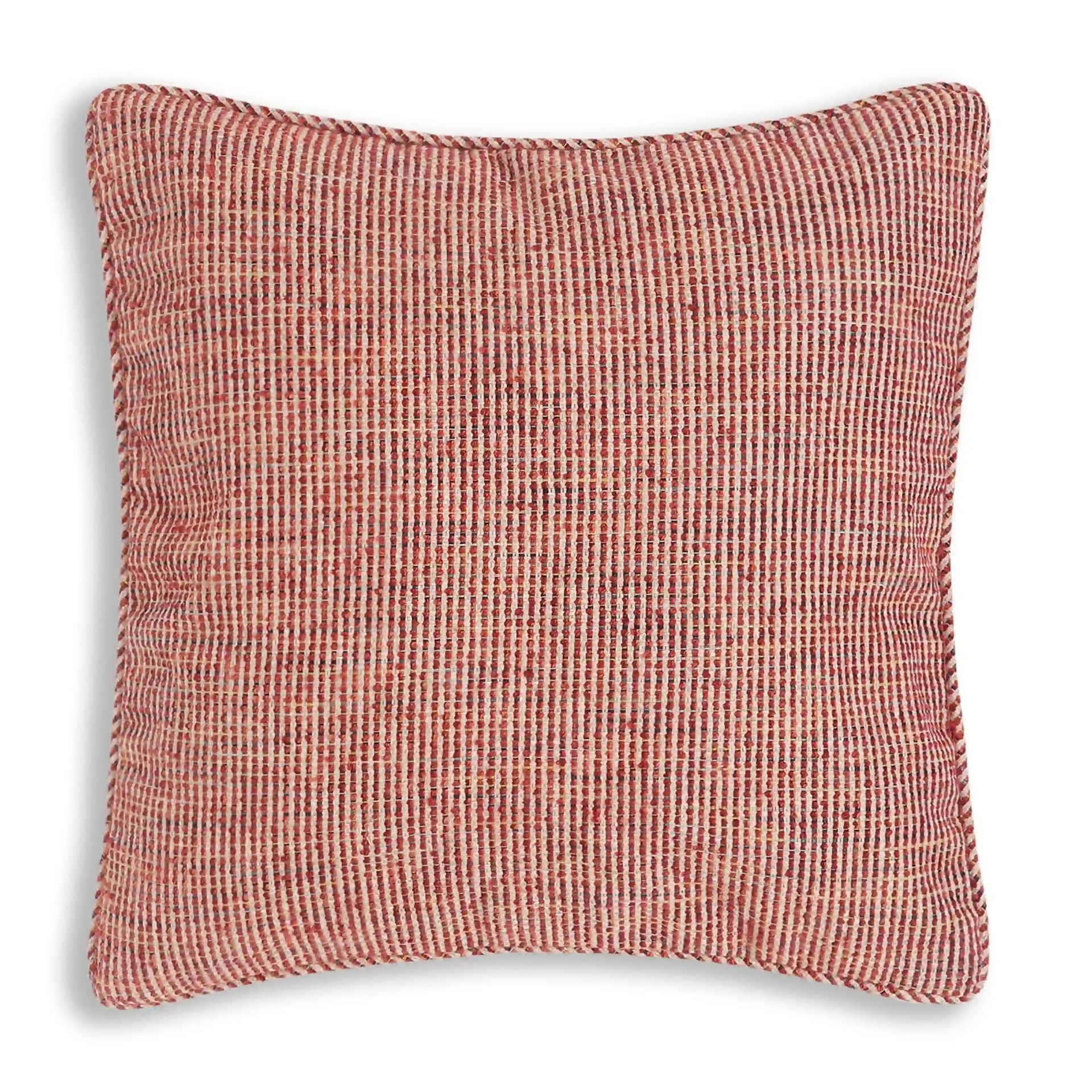 Textured Polyester Blend Red Cushion Cover | Espricia