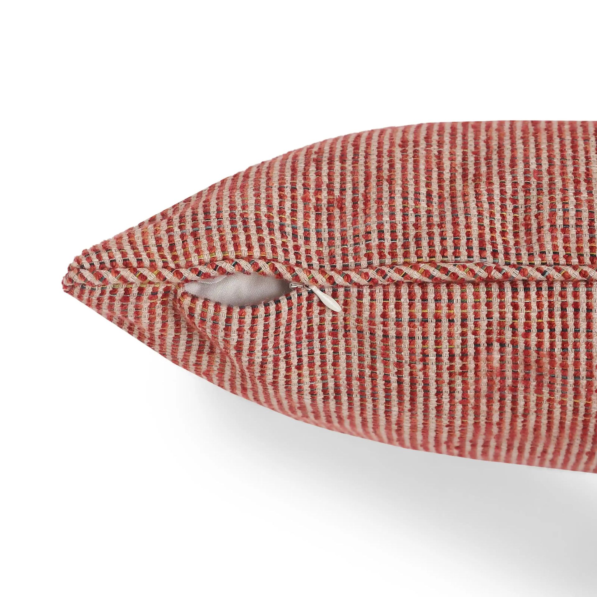 Textured Polyester Blend Red Cushion Cover | Espricia