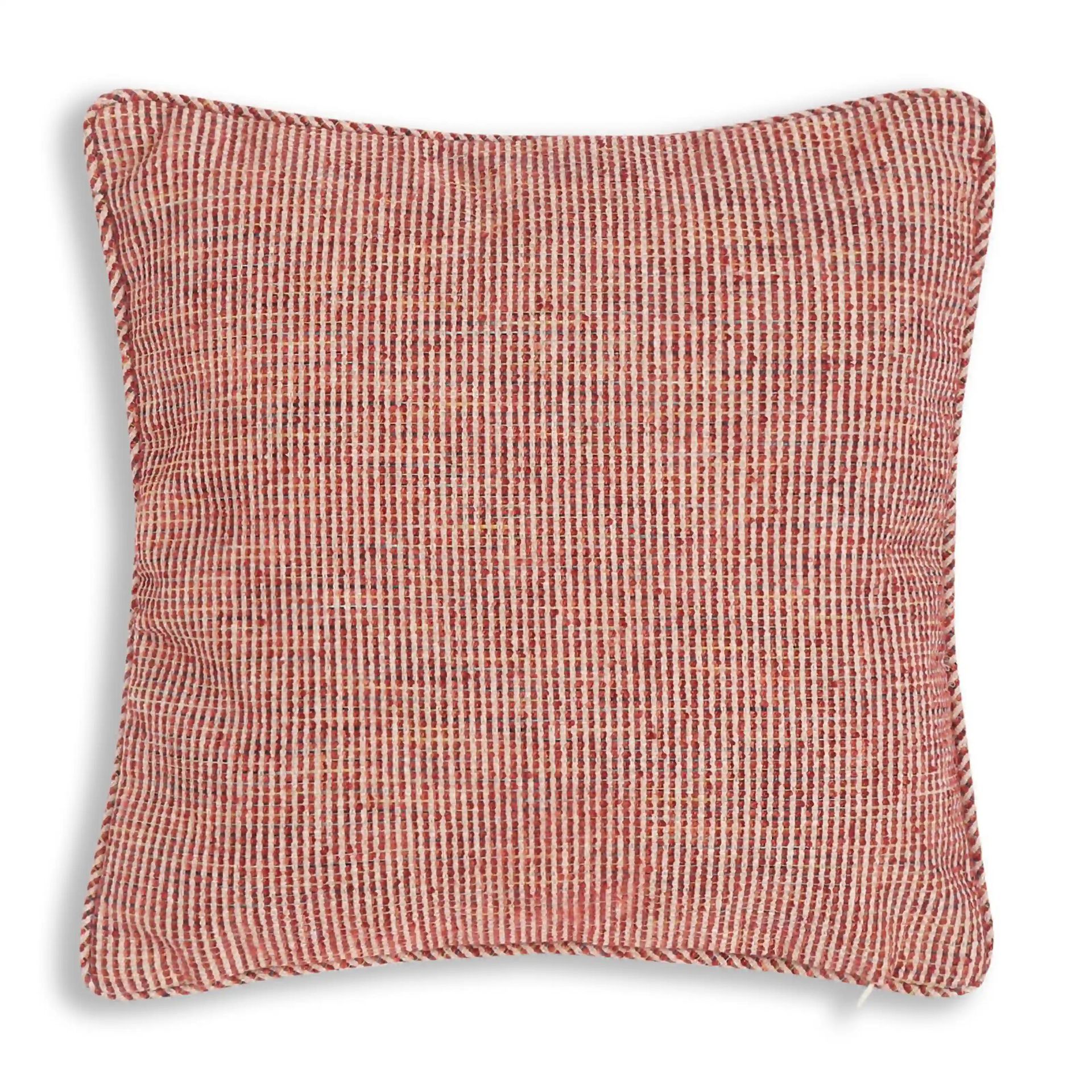 Textured Polyester Blend Red Cushion Cover | Espricia