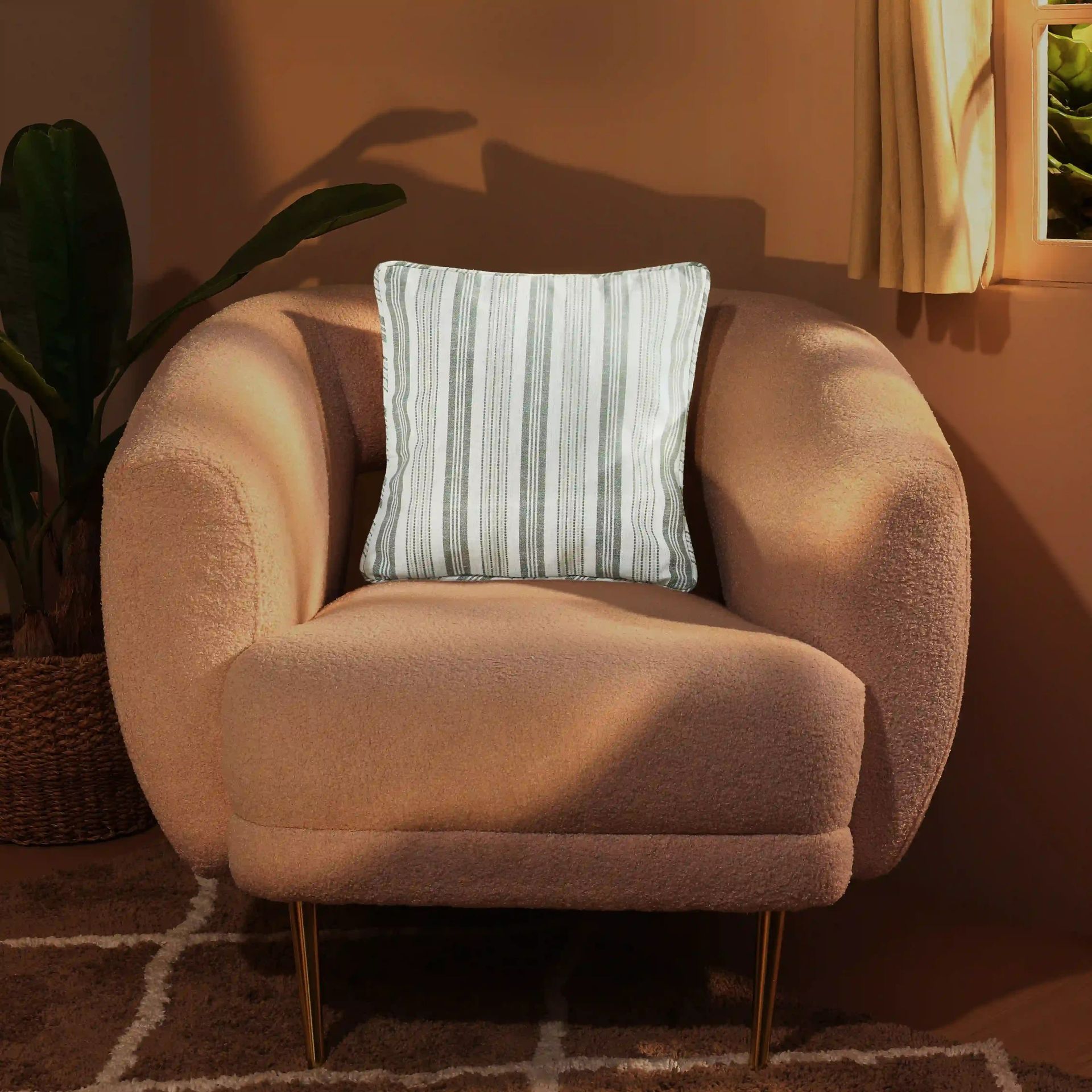 Geometric Cotton Blend Sage Meadow Cushion Cover | Espricia