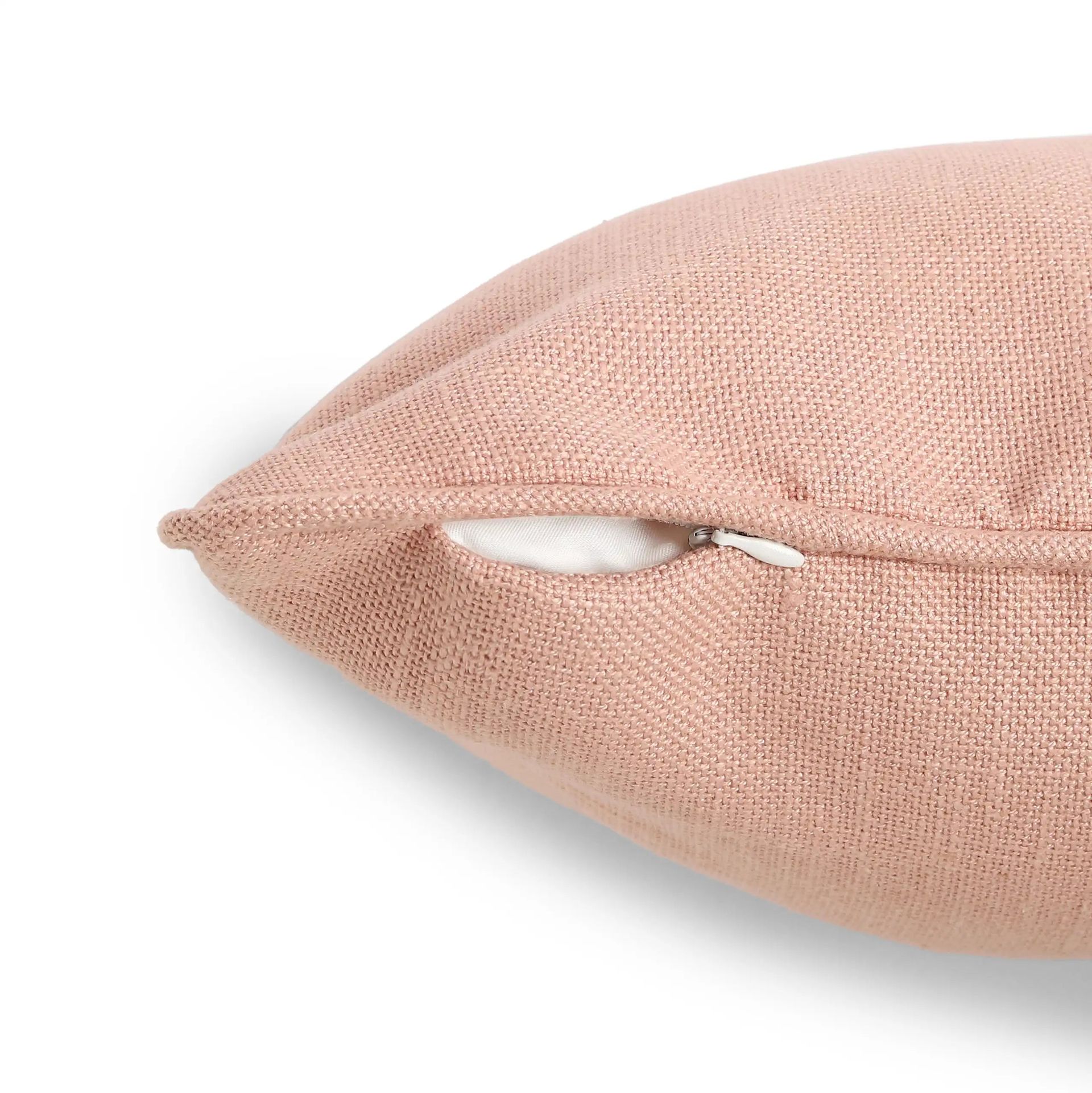 Solid Dyed Viscose Polyester Blend Peach Cushion Cover | Espricia