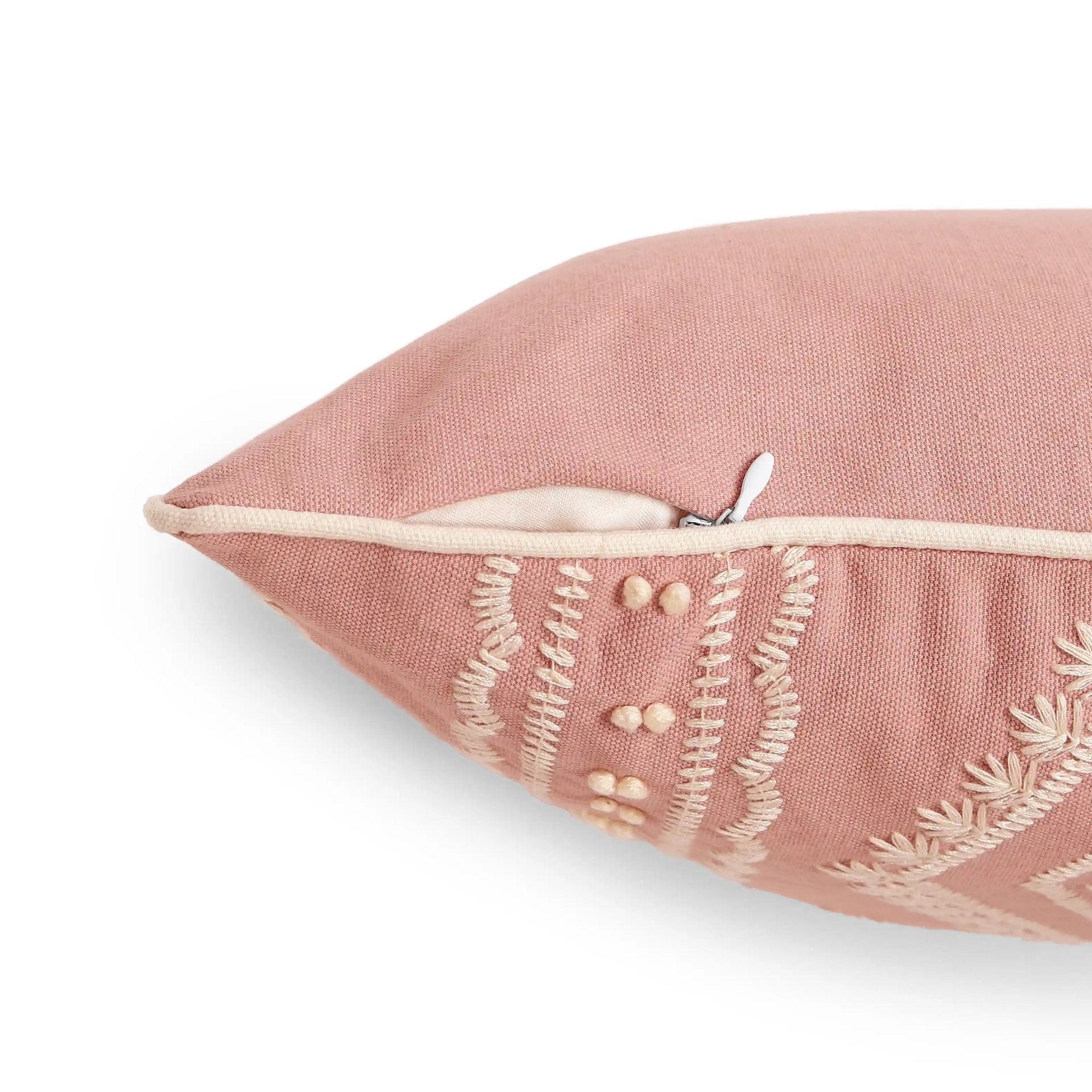 Ethnic 100% Cotton Sunset Peach Cushion Cover | Espricia