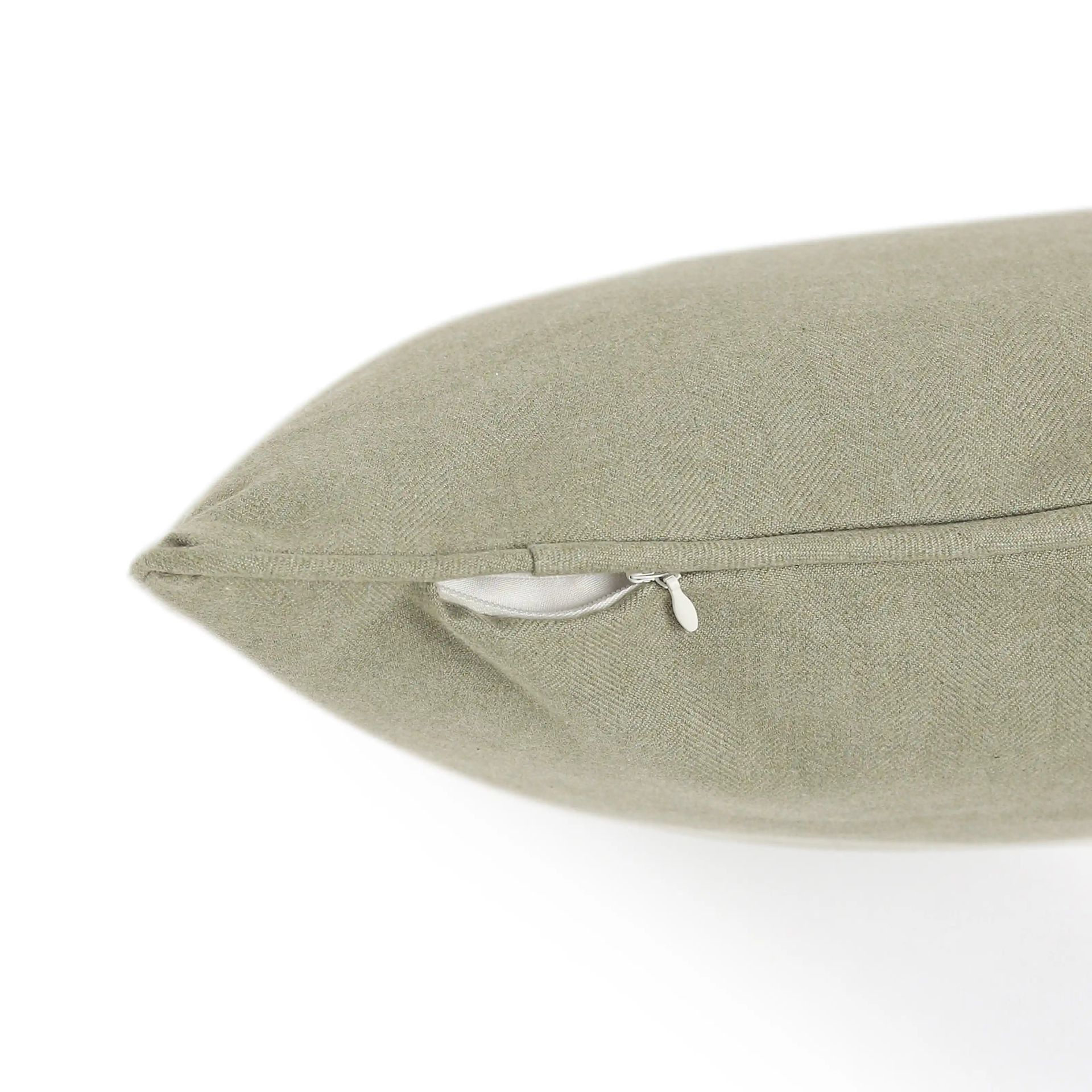 Solid Dyed 100% Cotton Olive Cushion Cover | Espricia