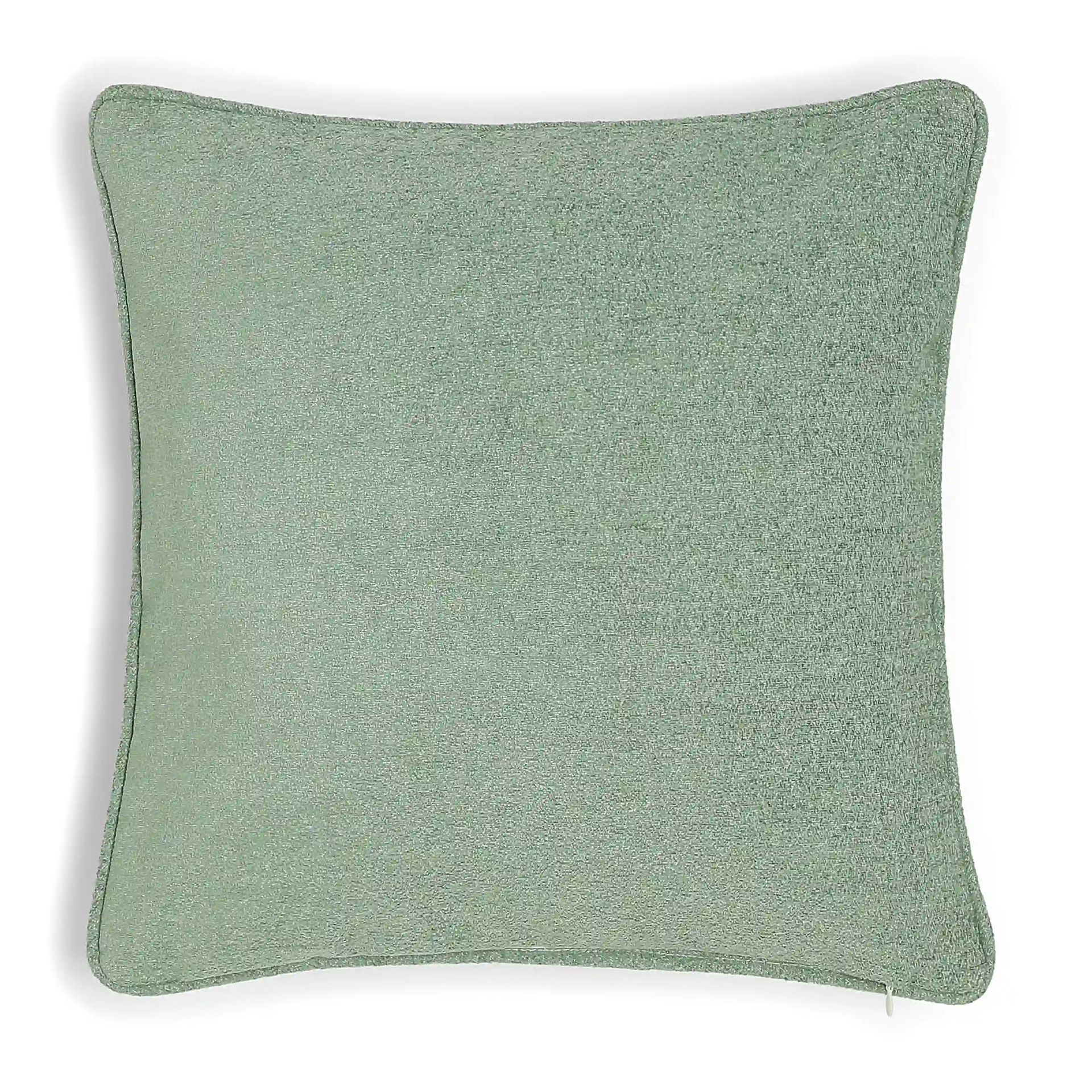 Textured Polyester Blend Sage Mist Cushion Cover | Vissencia