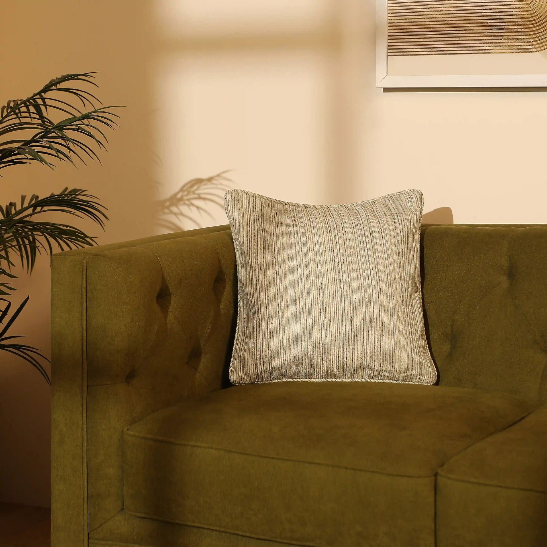 Textured Polyester Blend Soil Cushion Cover | Vissencia
